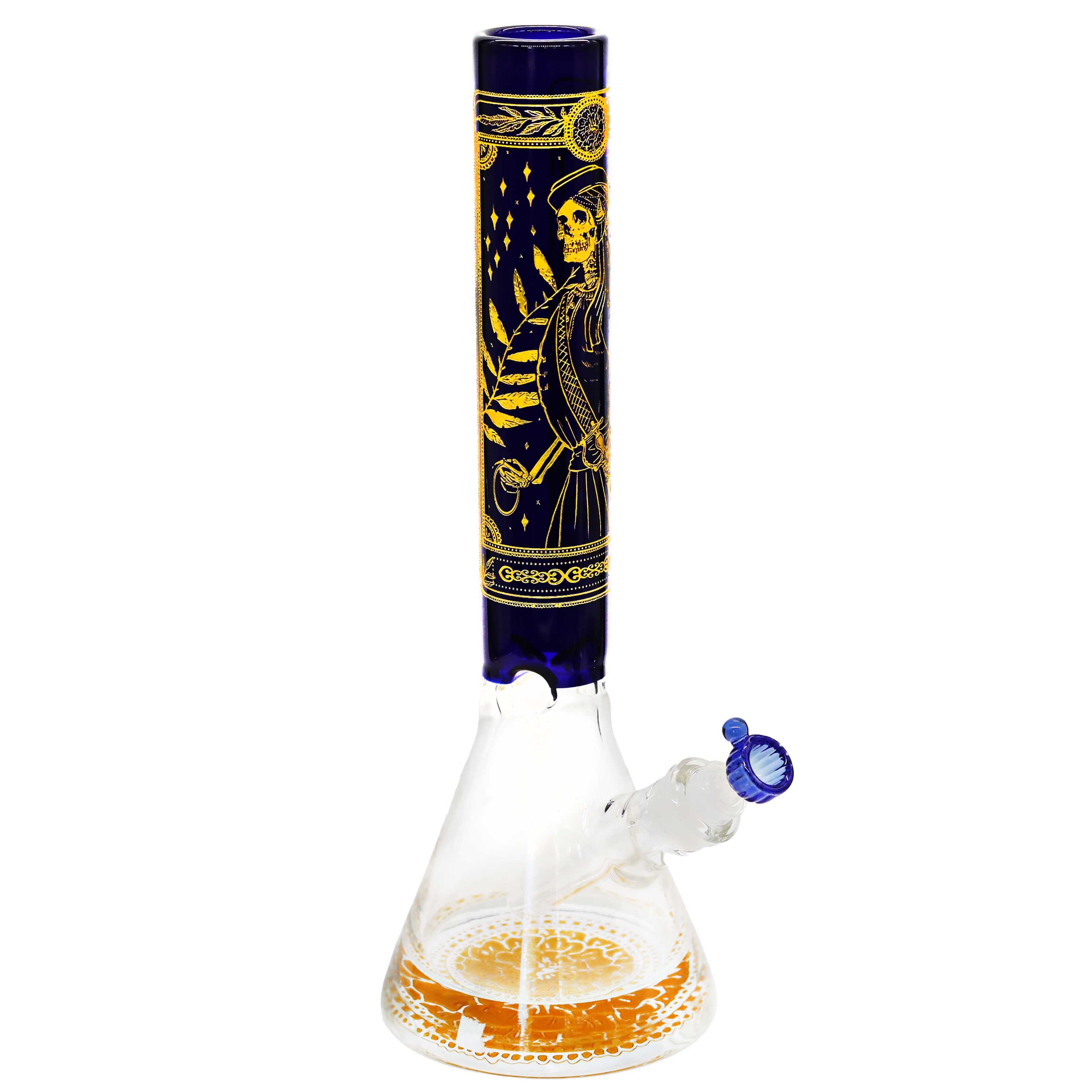 Mixed Printed Designs Heavy Base Beaker Waterpipe (1344/1347) | 16 Inch | Assorted Colors product image