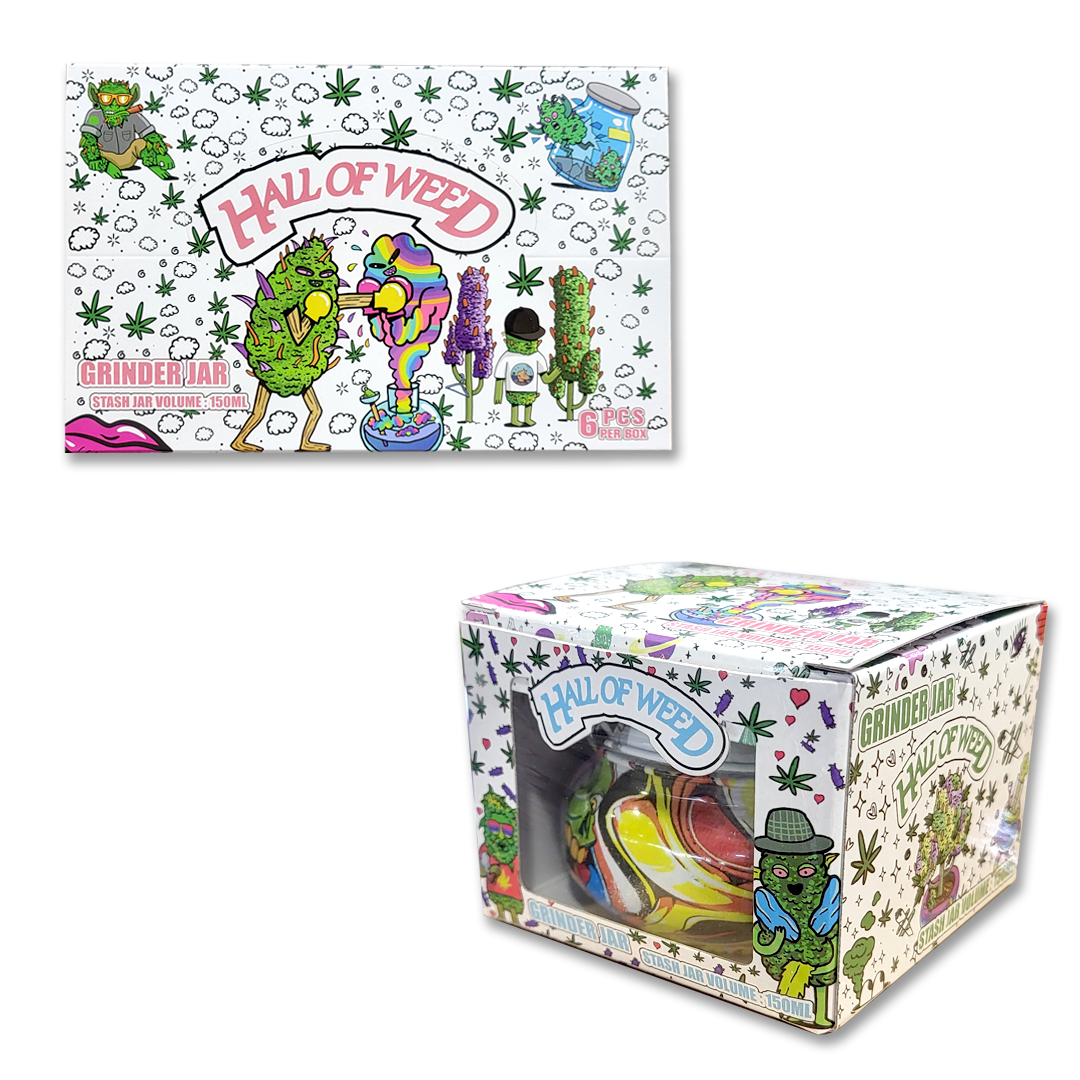 Hall Of Weed Stash Jar And Grinder Set (JAR001) | 150ml | Assorted Designs - image 2 of 2