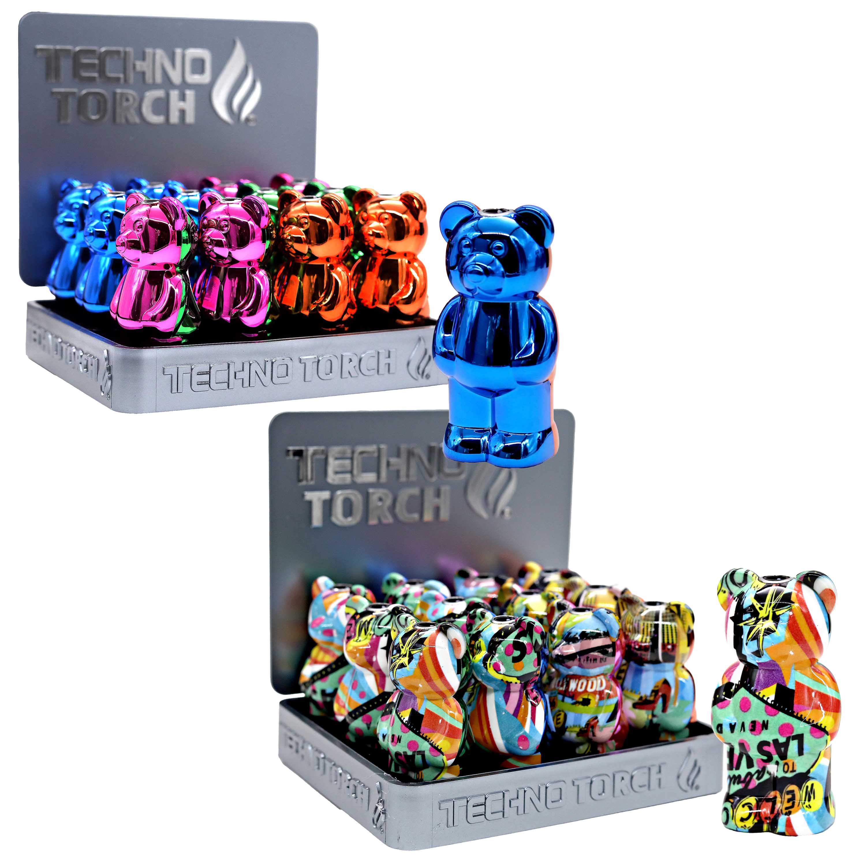 Techno Teddy Bear Torch Lighters (19022M/C/R) | 12 Count Display | Assorted Designs - image 2 of 3