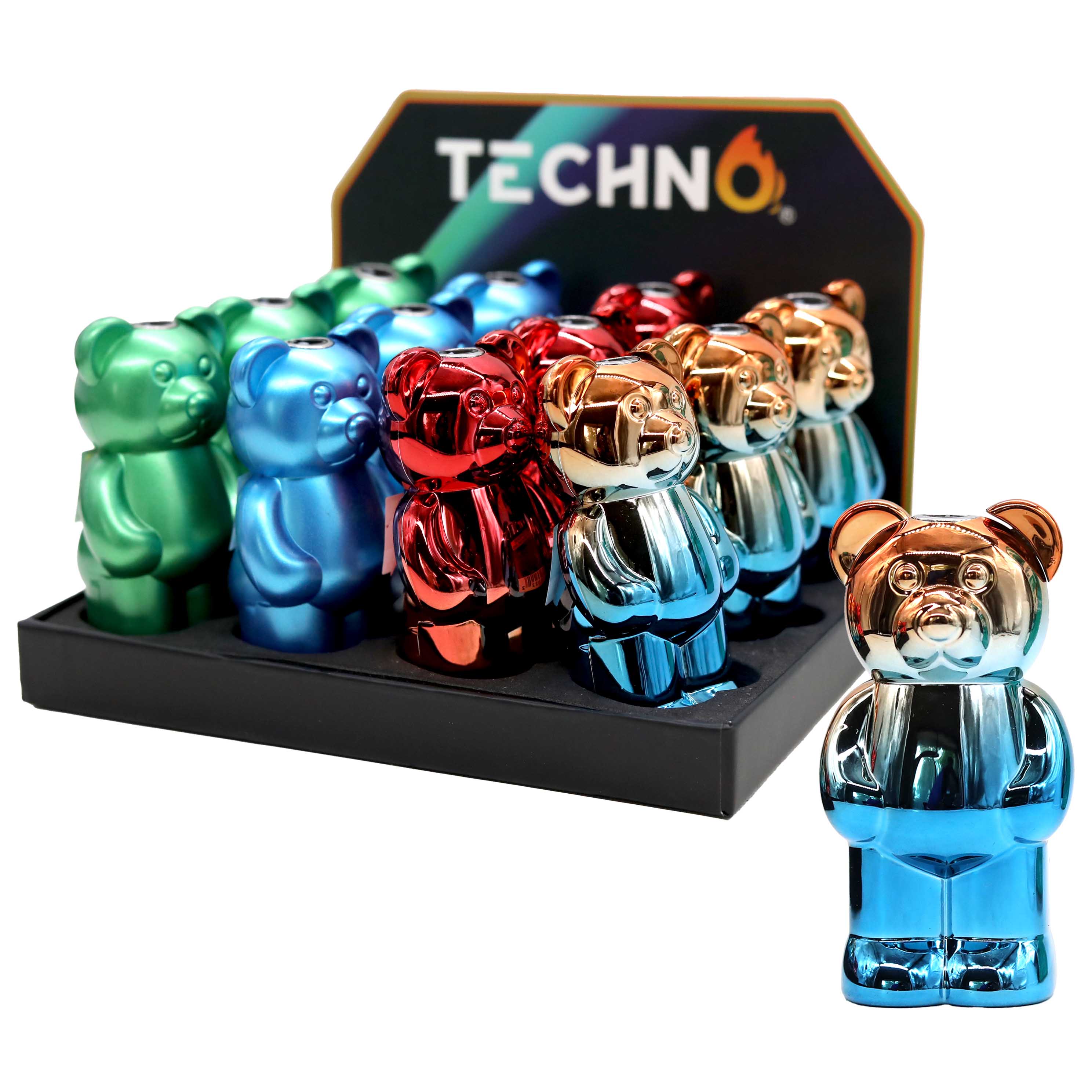 Techno Teddy Bear Torch Lighters (19022M/C/R) | 12 Count Display | Assorted Designs - image 3 of 3