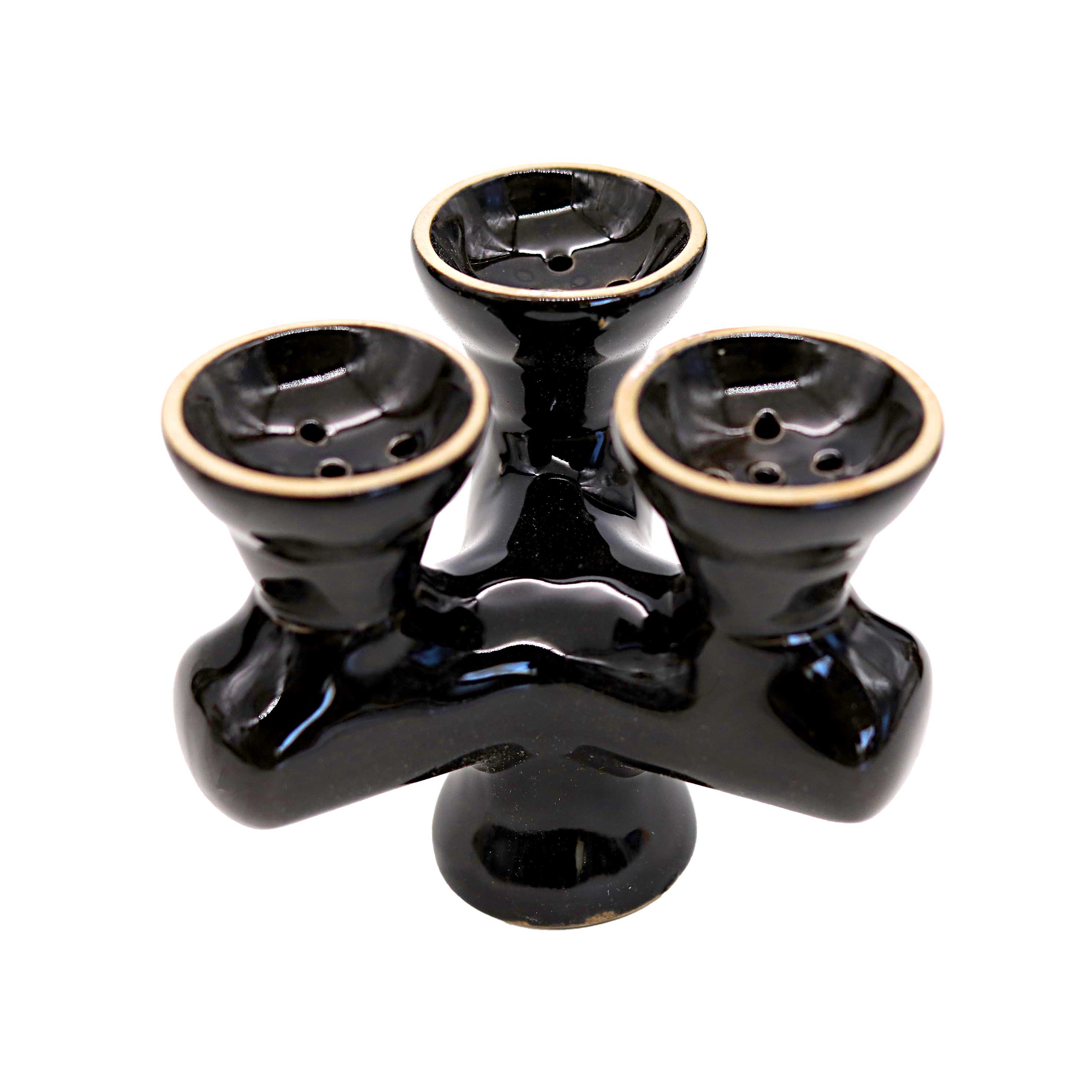 3 Headed Charcoal Bowl (HA21BK) | Black product image