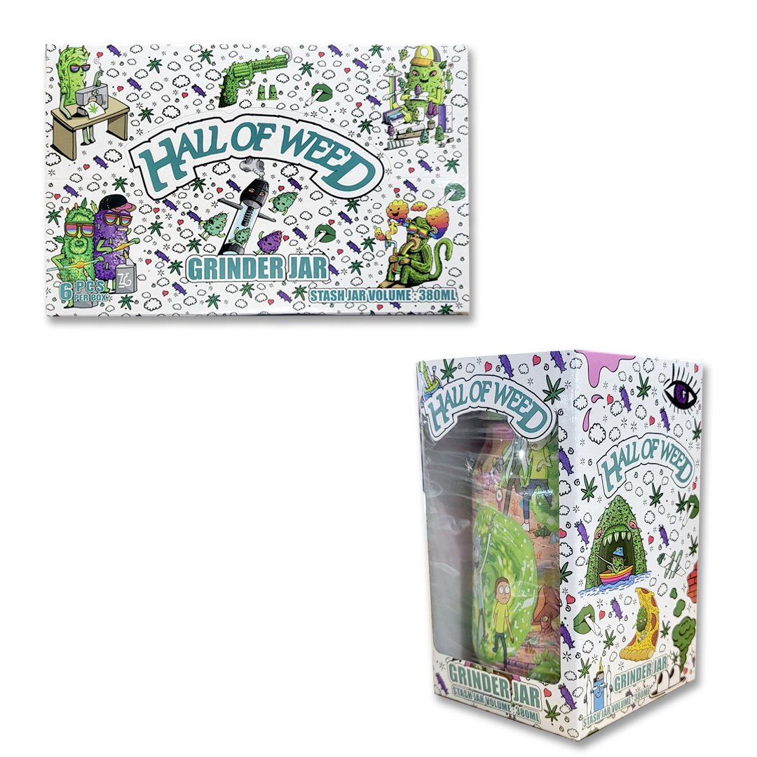 Hall Of Weed Stash Jar And Grinder Set (JAR004) | 380ml | Assorted Designs - image 2 of 2