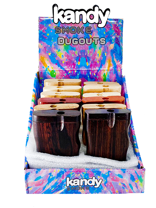 Kandy Smoke Mixed Shapes Wooden Dugout | 4 inch | Assorted Colors product image