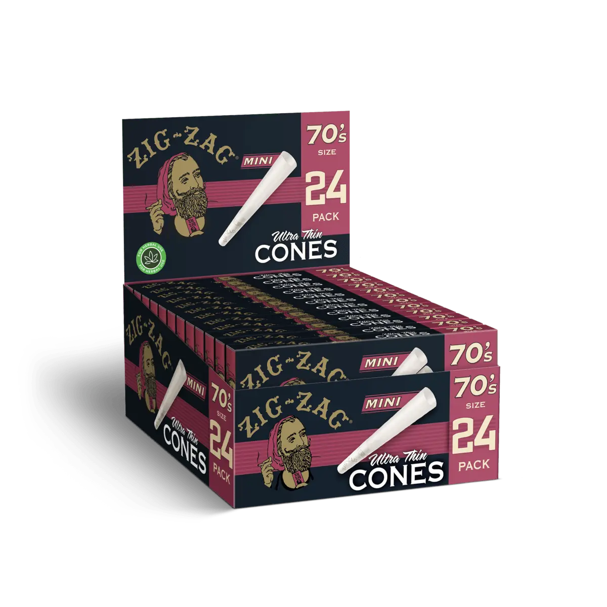 Zig Zag Ultra Thin Mini 70's Size Cones | 2 Pack | 24 Count Display product image