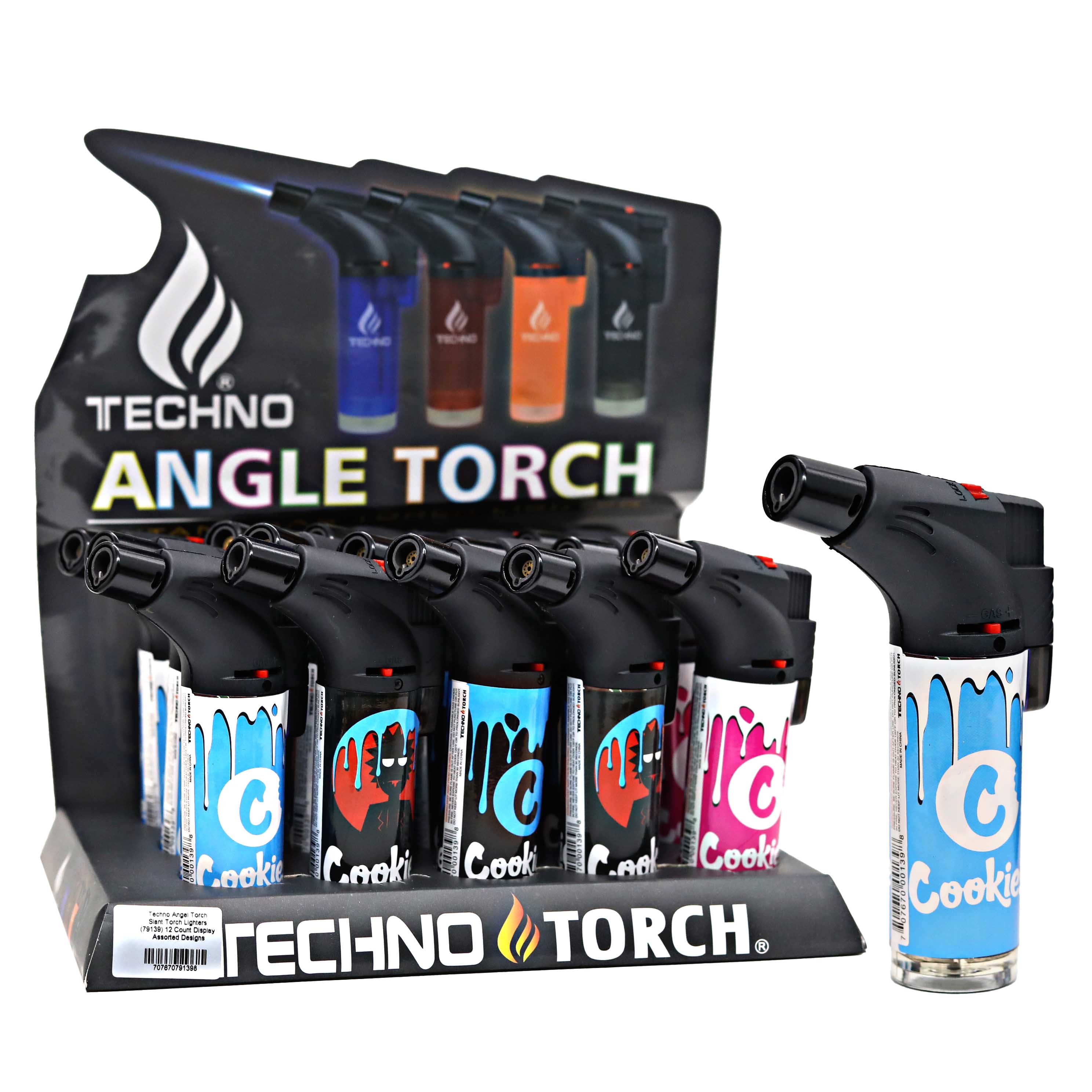 Techno Angel Torch Slant Torch Lighters (79139) | 12 Count Display | Assorted Designs - image 1 of 3