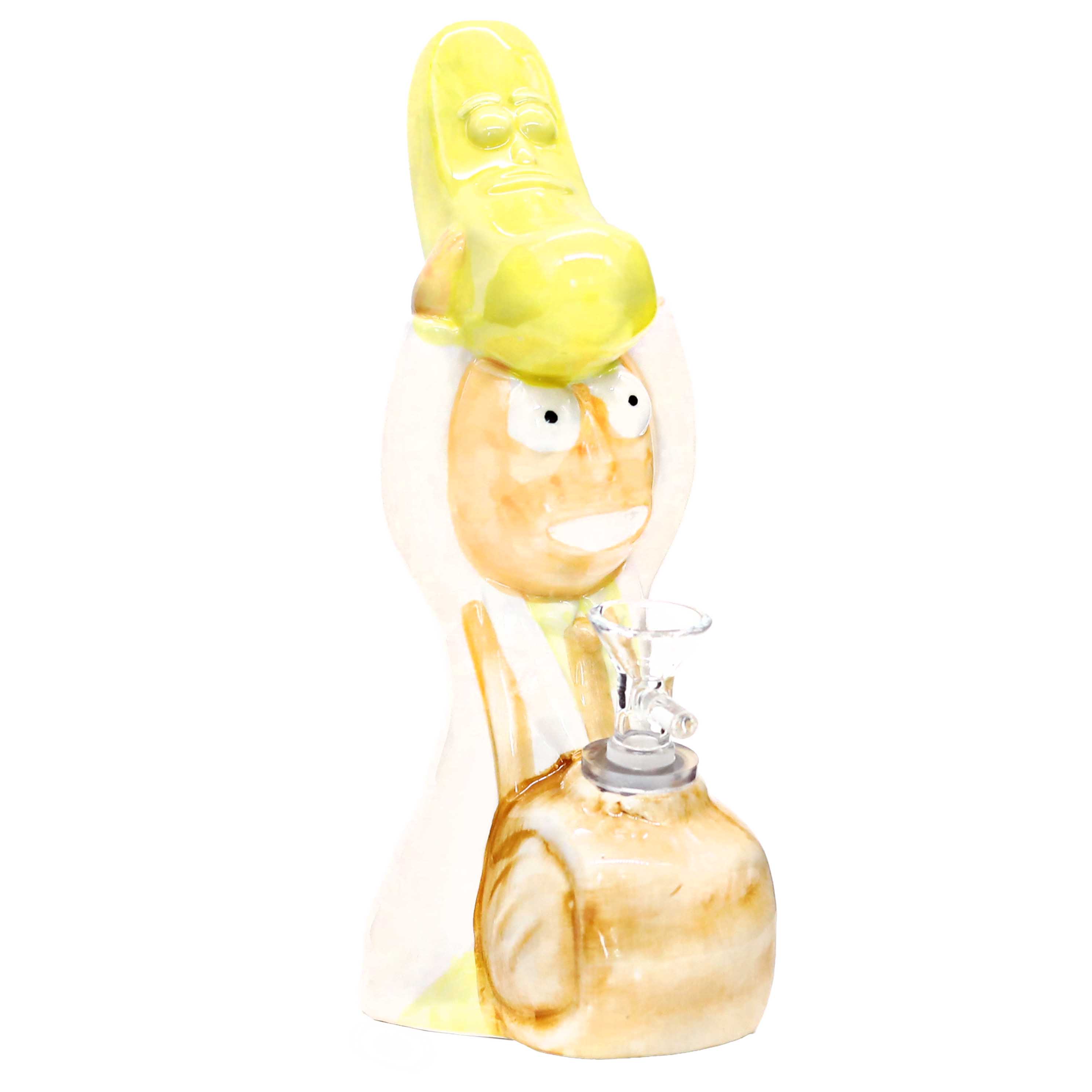 Ceramic R&M Holding Banana On Head Waterpipe (8013) | 10 inch | Assorted Colors product image