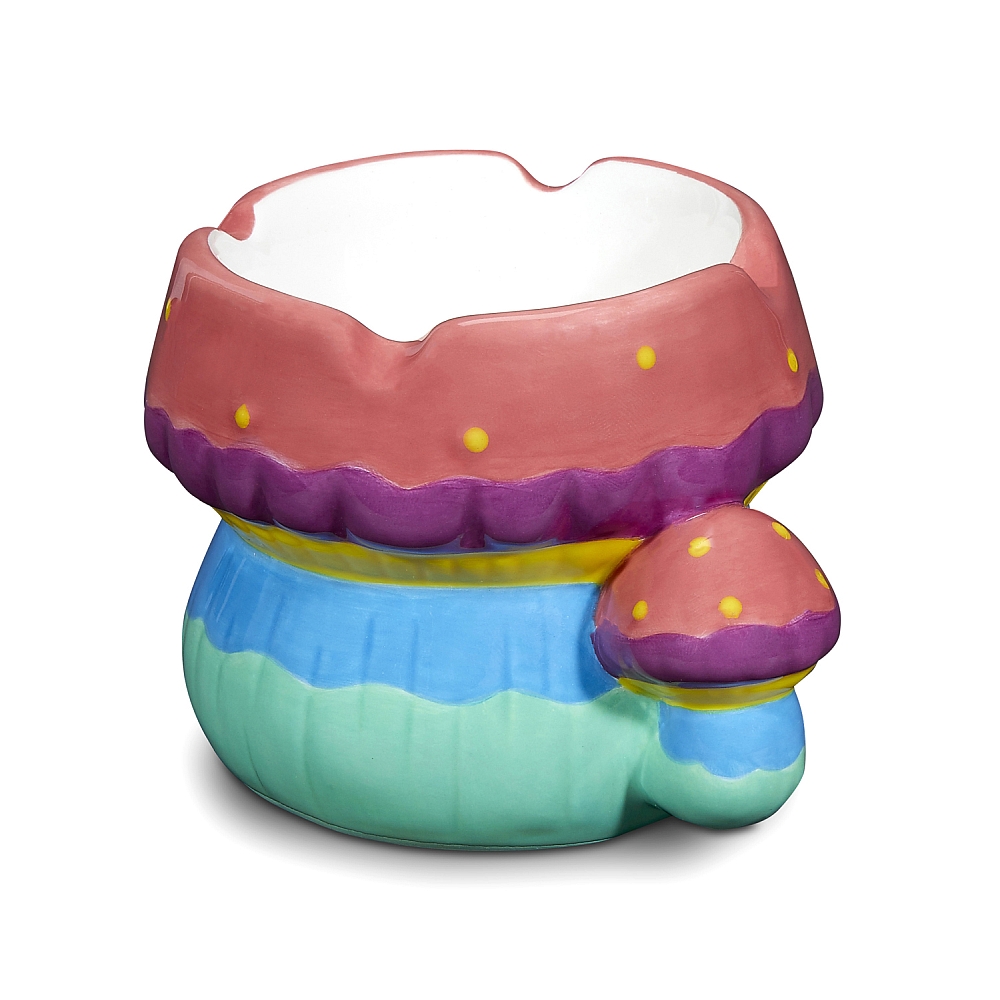 Double Mushroom Ceramic Ashtray (88208) | 6 inch product image