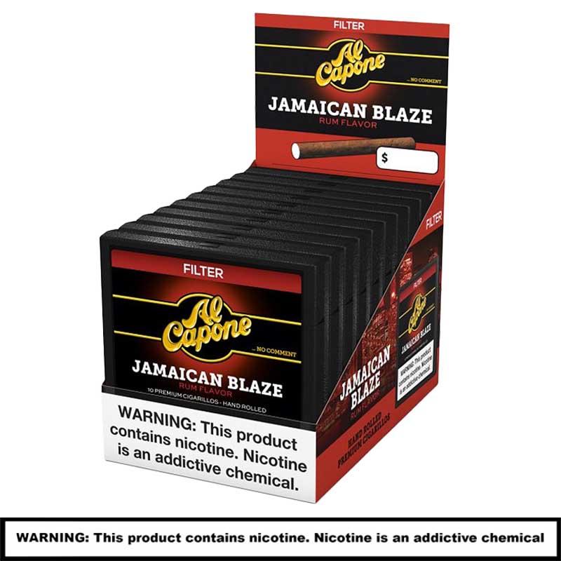 Al Capone Jamaican Blaze Filter Hand Rolled Cigarillos | 10 Count Display | Rum product image