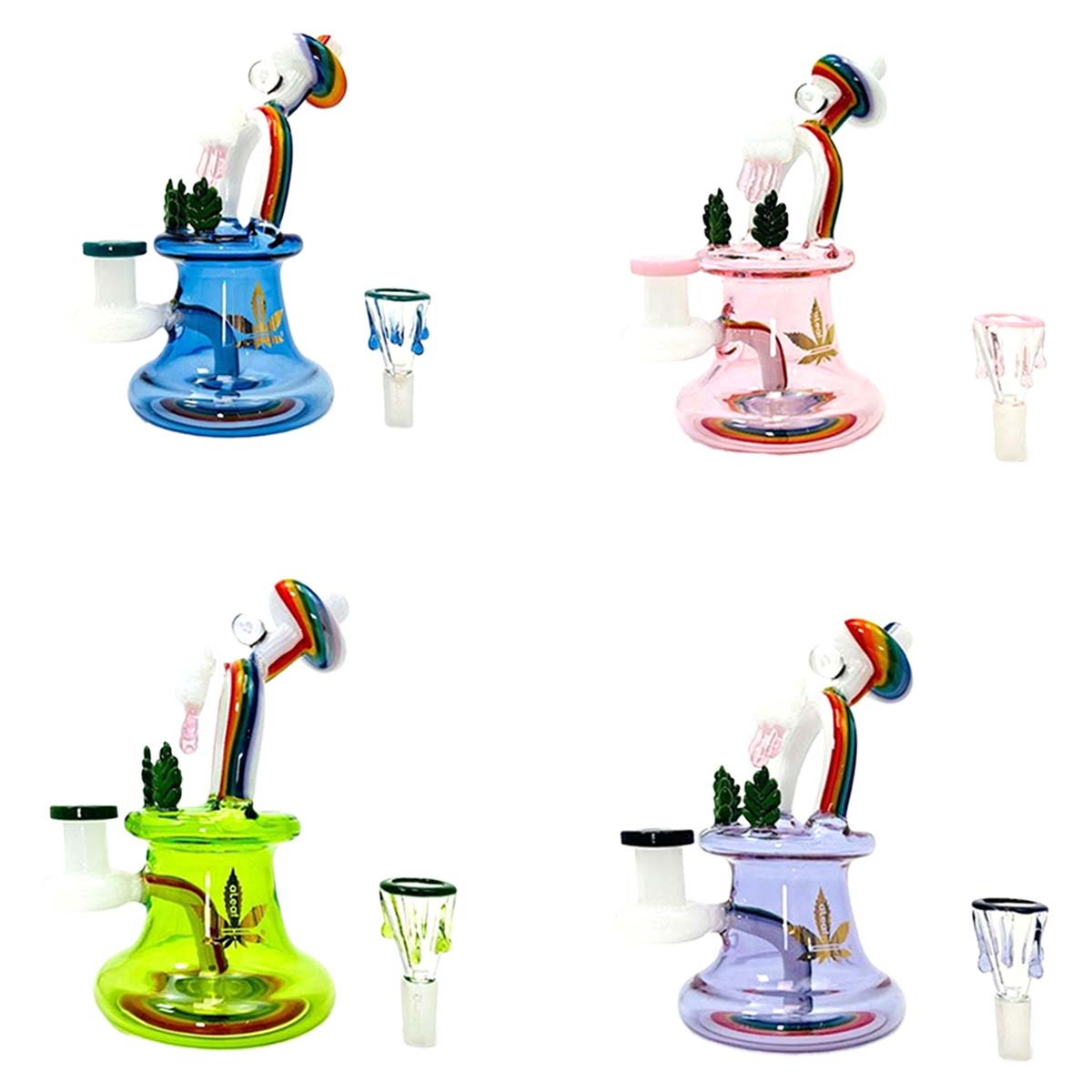 ALEAF "UTOPIA" Rainbow Arc Waterpipe (AL2075) | 7.5 inch | Assorted Colors product image