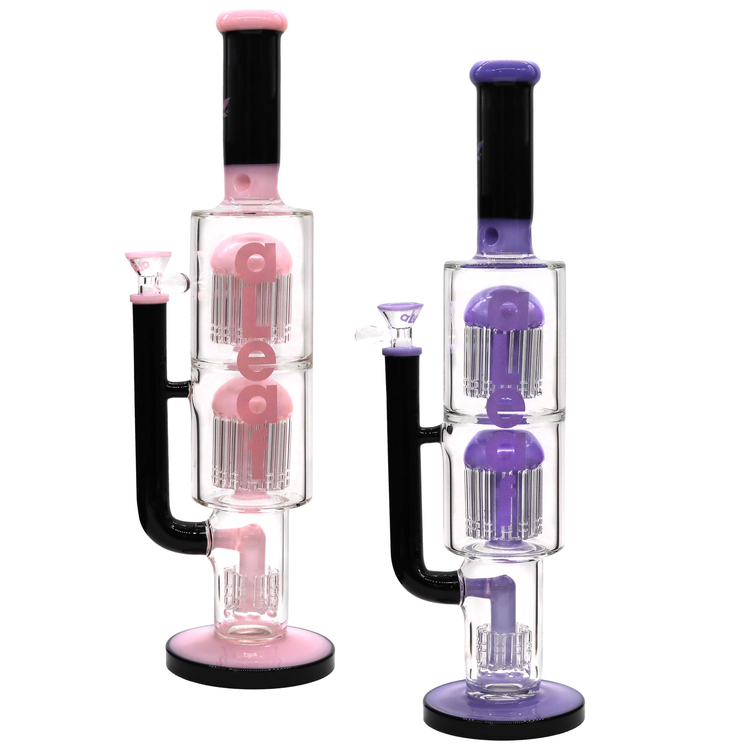 Aleaf Triple Thunder With Triple Tree Arm Perc Waterpipe (AL2115) | 15 inches | Assorted Colors product image