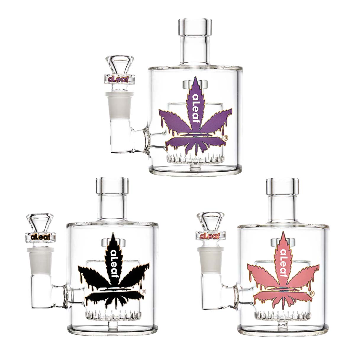 ALEAF "THE CHUBBY" Shower Perc Mini Waterpipe (AL6185) | 8 inch | Assorted Colors product image