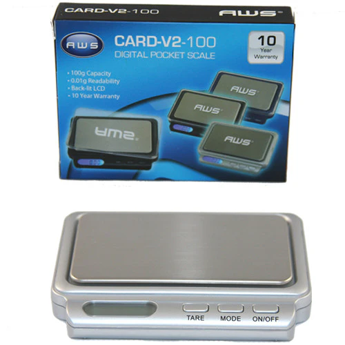 AWS Digital Pocket Scale (CARD-V2-100-GRY) | 100x0.01g | Gray product image
