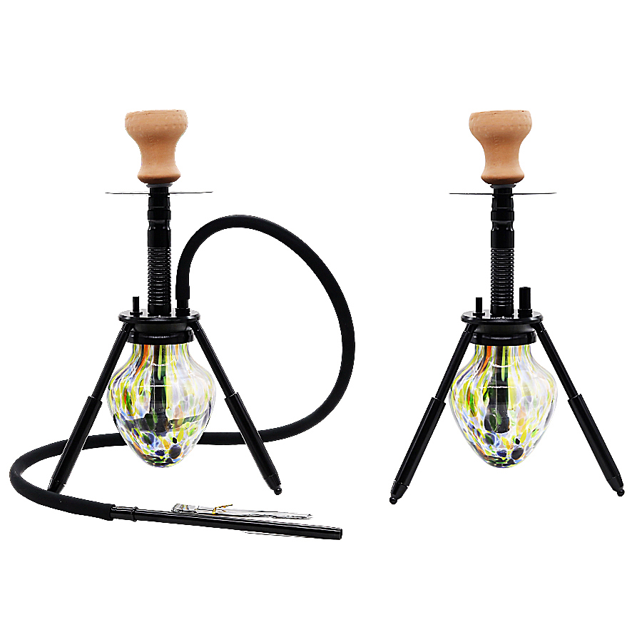 Aadhi COZY Three Legged Aluminium Shaft 1 Hose Hookah | 29.5 Inches | Assorted Colors product image