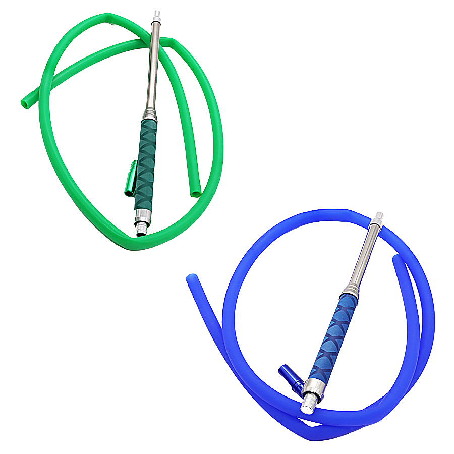 Aadhi Silicone Design Aluminium Handle Hookah Hose #E1 | Assorted Colors  product image