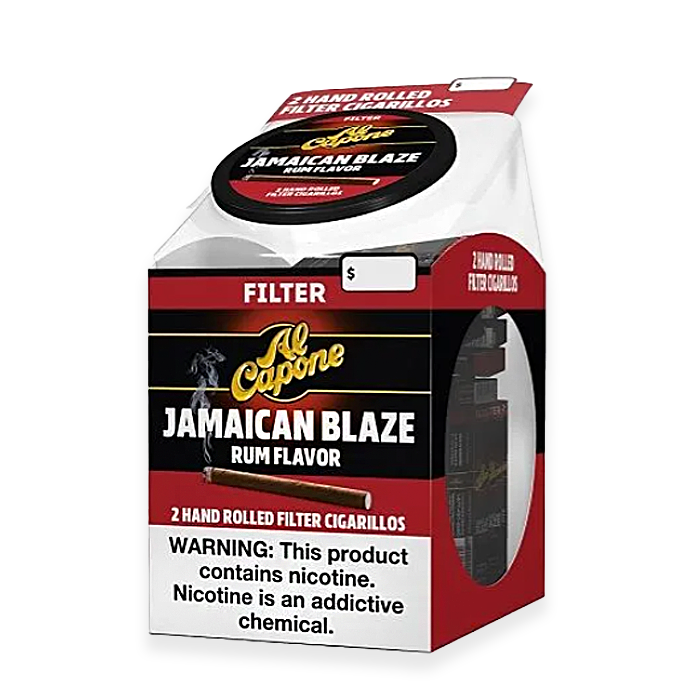 Al Capone 2 Hand Rolled Jamaican Blaze Filter Cigarillos Tower | 2 Pack | 60 Count Display product image