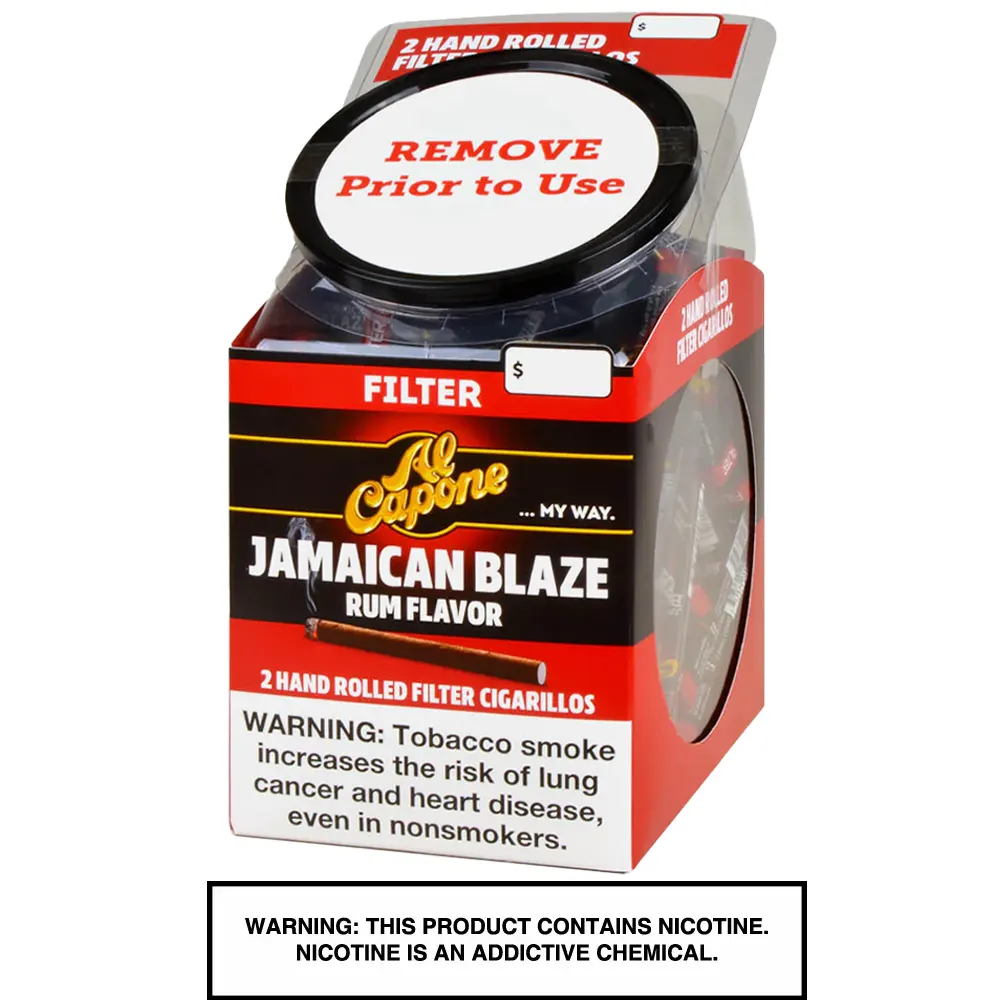 Al Capone Jamaican Blaze Filter Cigarillos Jar | 2 Pack | 60 Count Display product image
