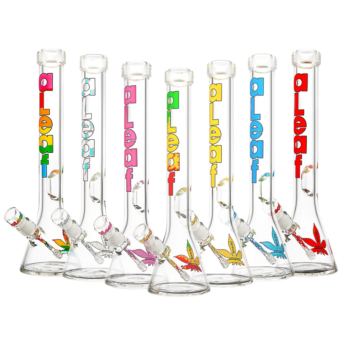 Aleaf Mix Fancy Designs 9mm Beaker Waterpipe (AL6018) | 18 inch | Assorted Colors product image