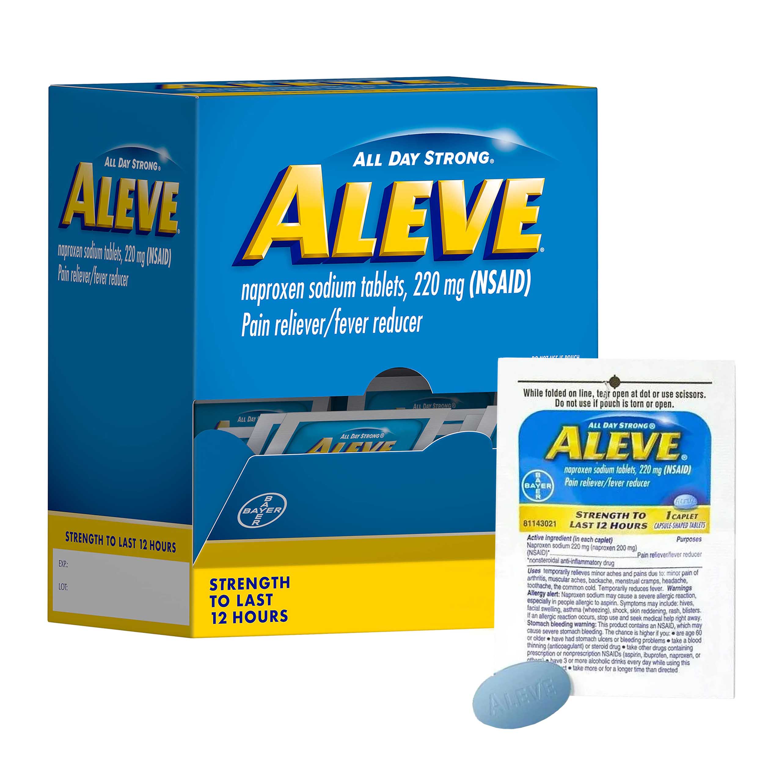 Aleve Pain Reliver / Fever Reducer Coated Caplets | 220mg | 20 Count Display product image