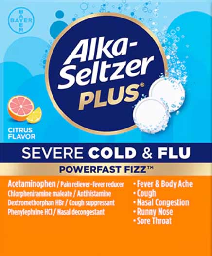 Alka-Seltzer Plus Severe Cold & Flu Tablets | 2 Pack | 25 Count Display | Citrus Flavor product image