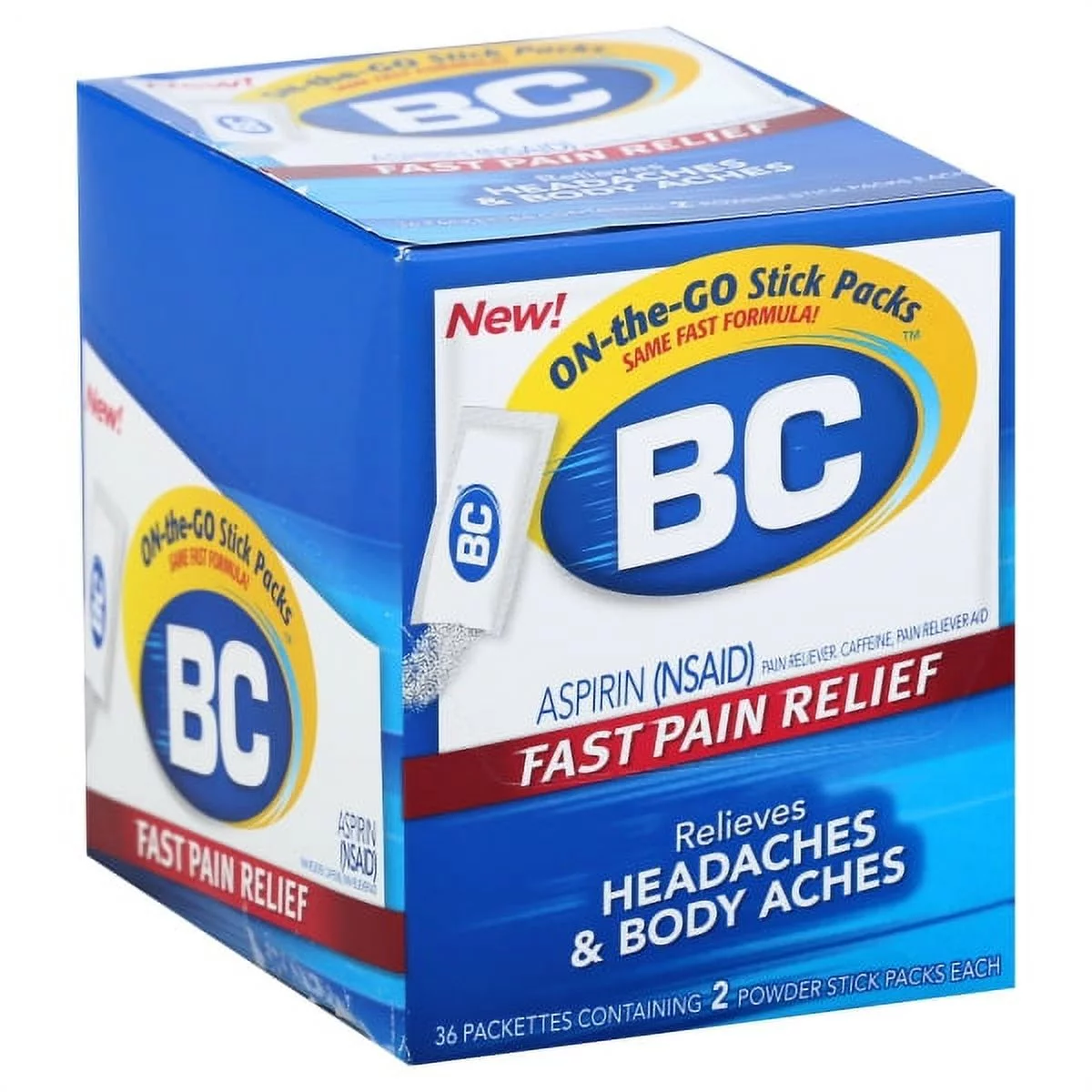 BC Fast Pain Relief Headache & Bodyache Powder | 2 Pack | 36 Count Display product image