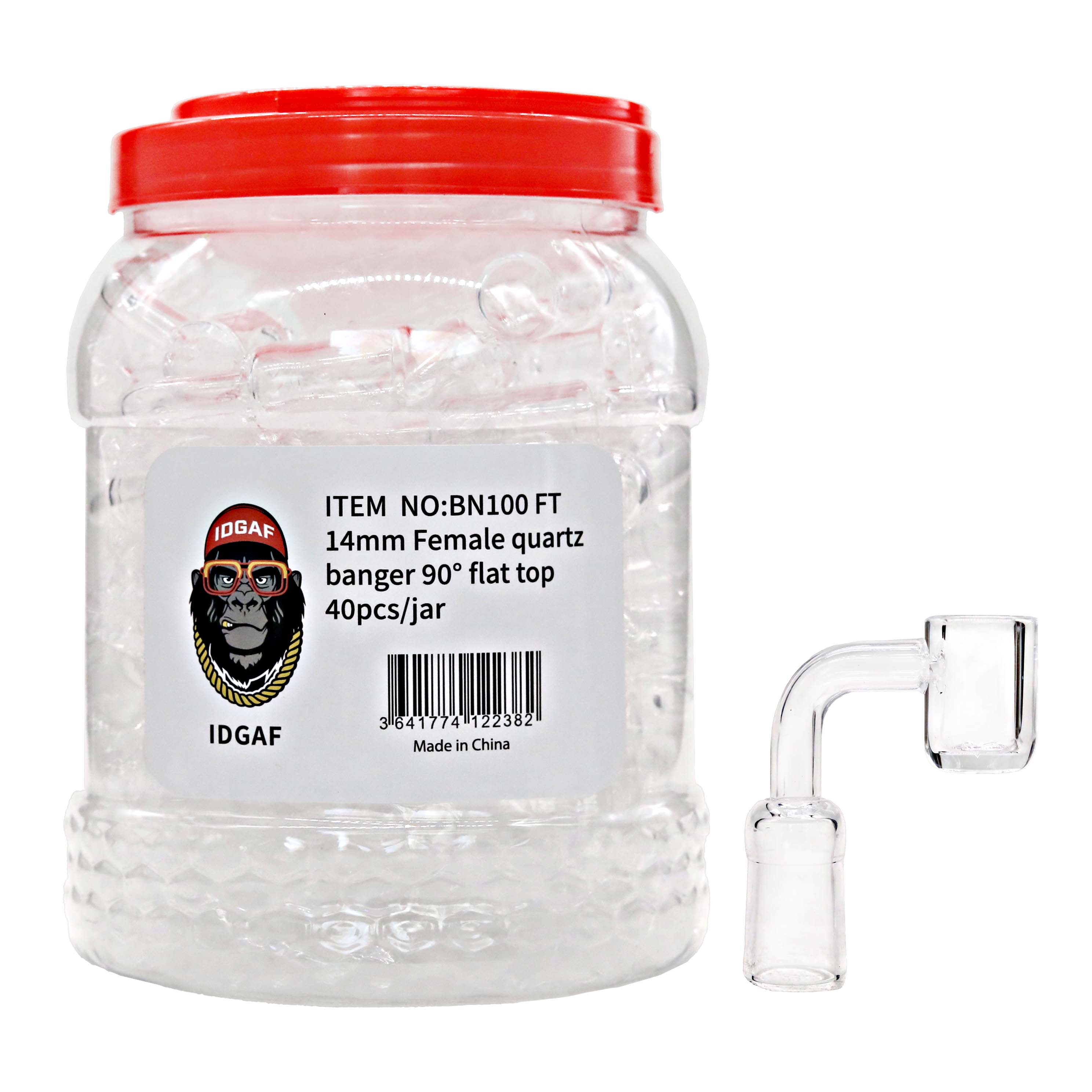 Clear Female Quartz Banger 90 Degree (BN100) | 14mm | 40 Count Display product image