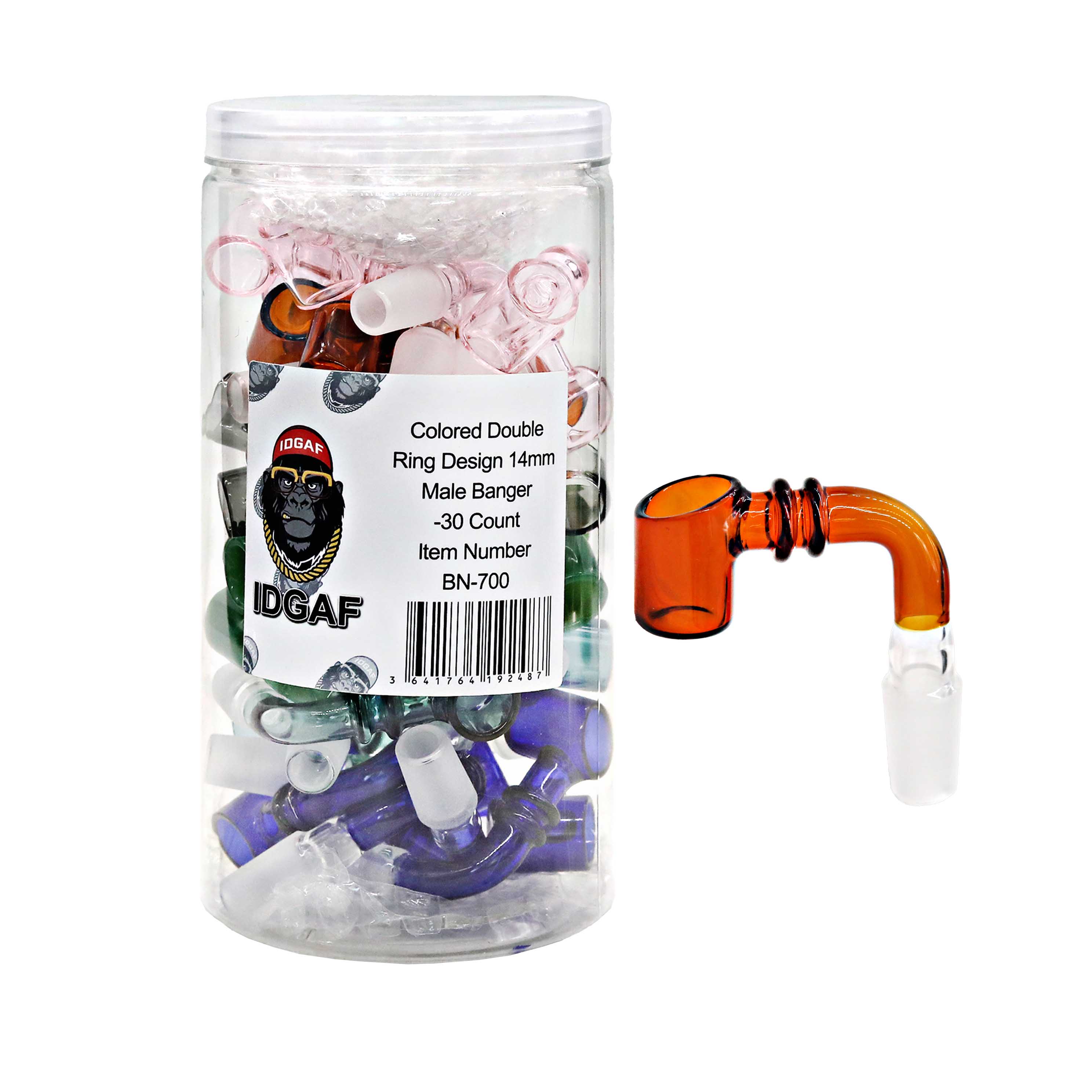 Slyme Color Double Ring Banger (BN700) | 14mm | Male | 30 Count Display product image