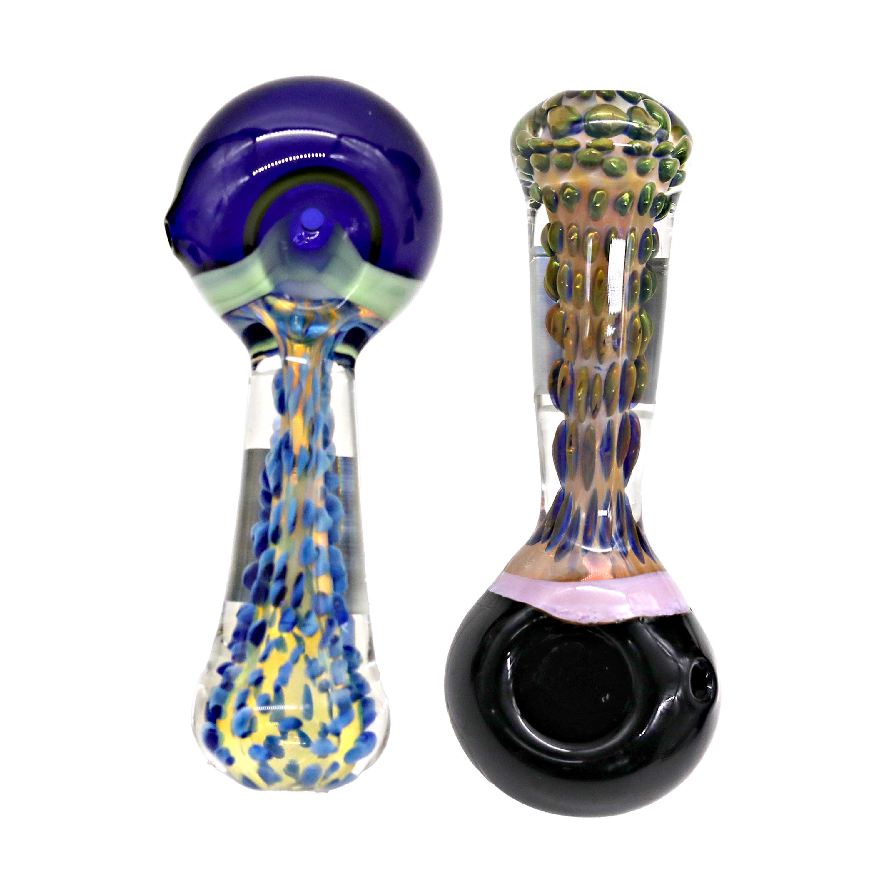 Gold Fumed Dotted Body Heavy Handpipe (BT-805) | 5 inch | Assorted Colors product image