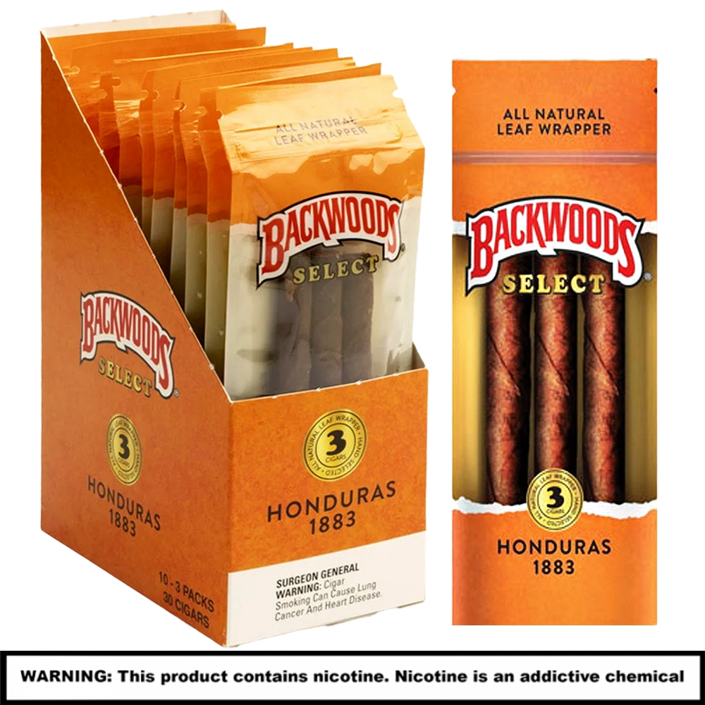 Backwoods Cigars | 3 Pack | 30 Count Display | SELECT HONDURAS 1883 product image