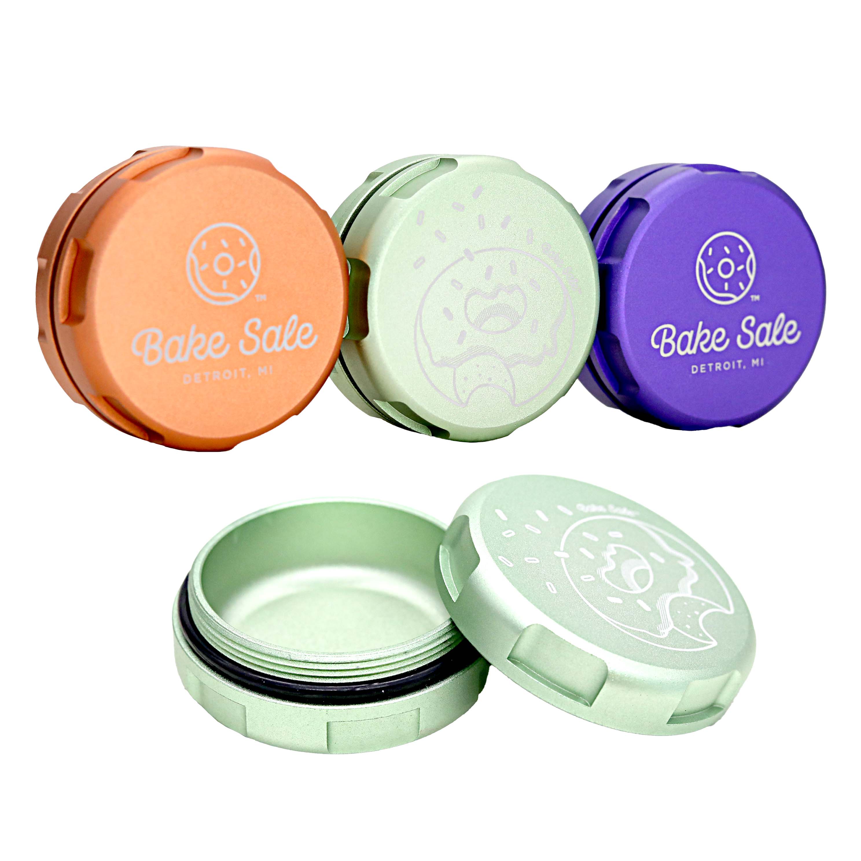 Bake Sale Aircraft Grade Drum Shaped 2 Part Grinder | 63mm | Assorted  Colors product image