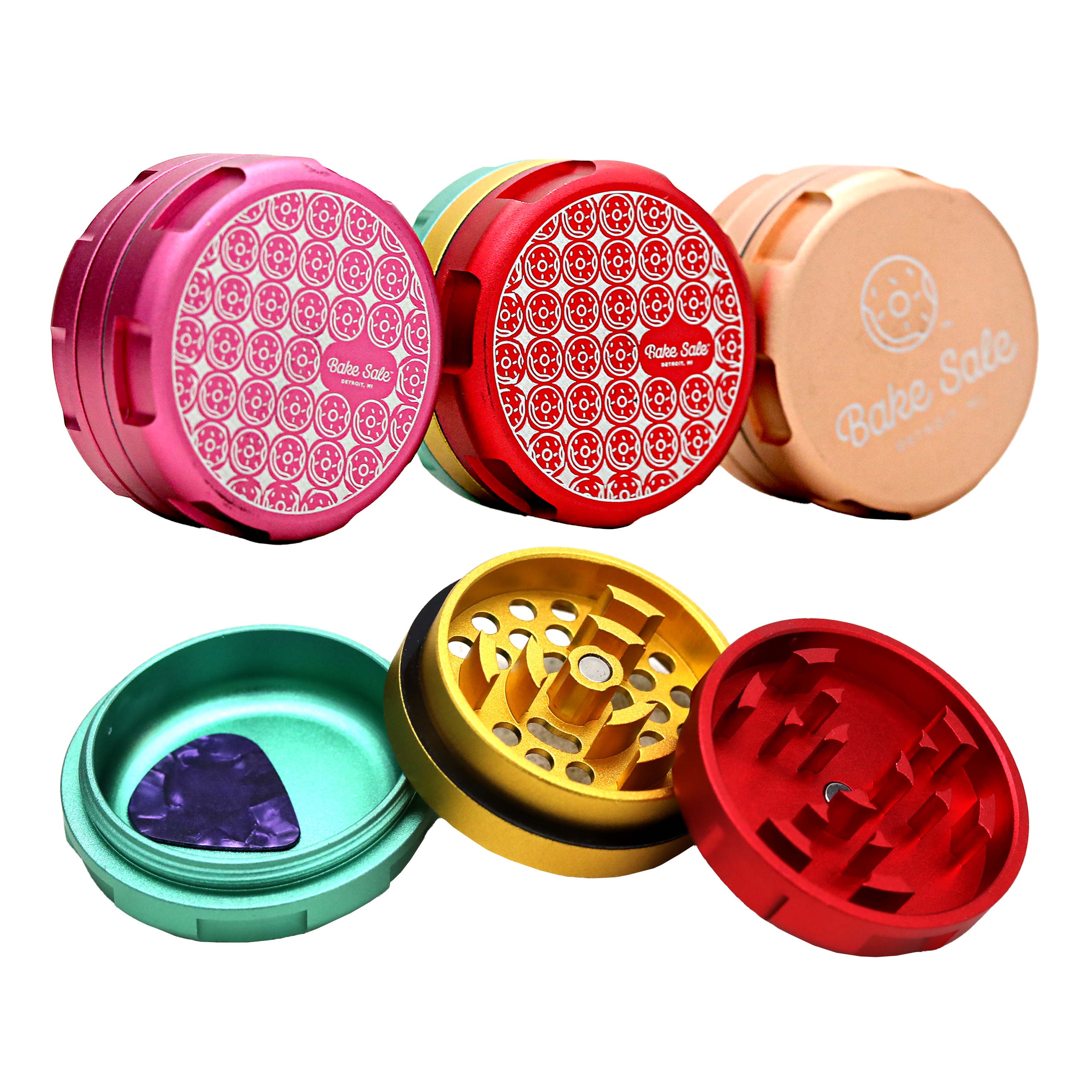Bake Sale Aircraft Grade 'Whole Donut' 3 Part Grinder | 63mm | Assorted Design product image