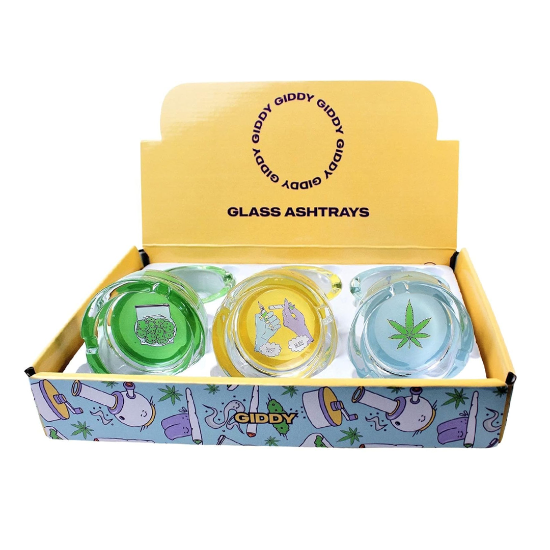 Giddy Glass Ashtray (UHGA15L) | 4 inch | 6 Count Display | Best Buds product image
