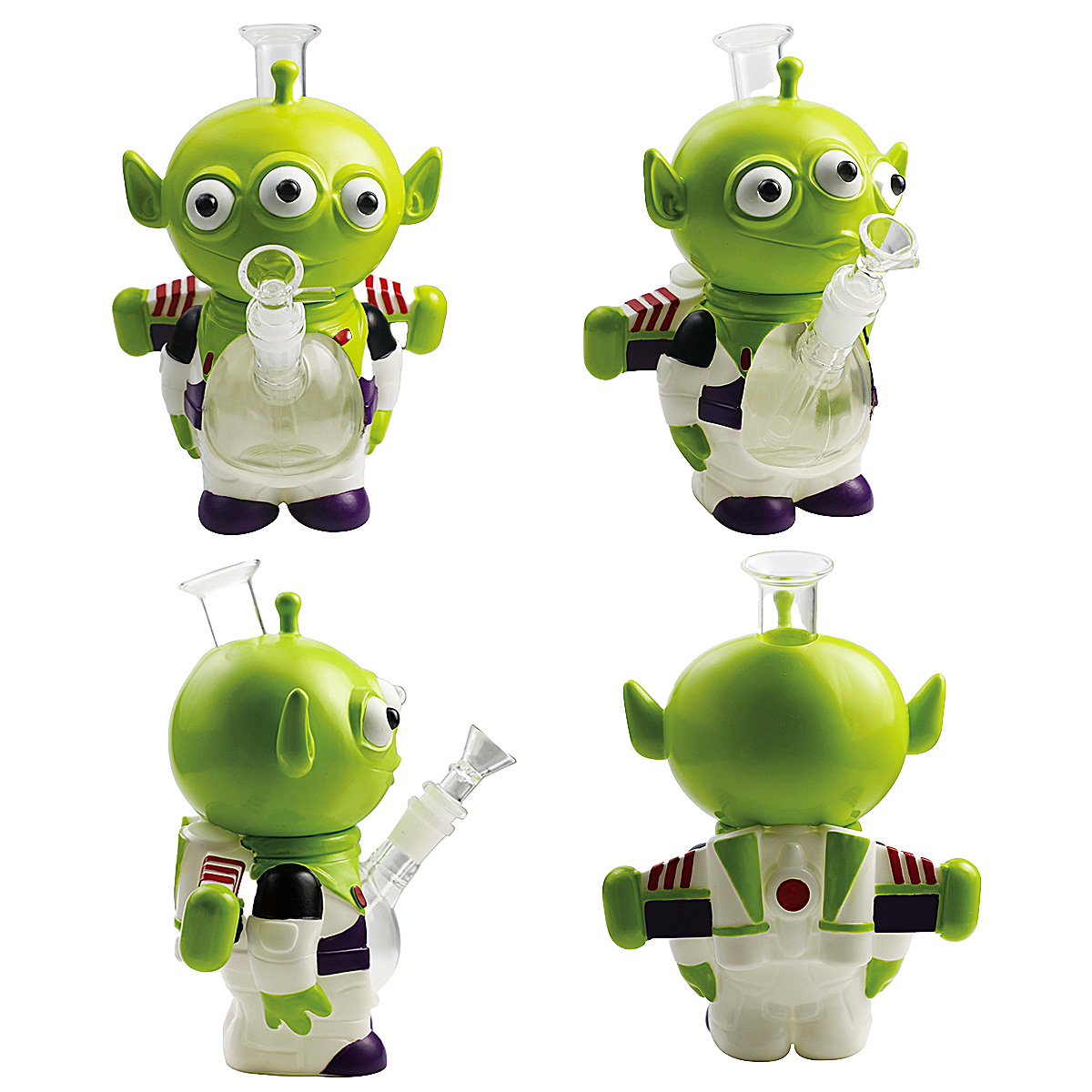 Big Headed Alien Silicone Waterpipe (H526) | 8.7 inches product image