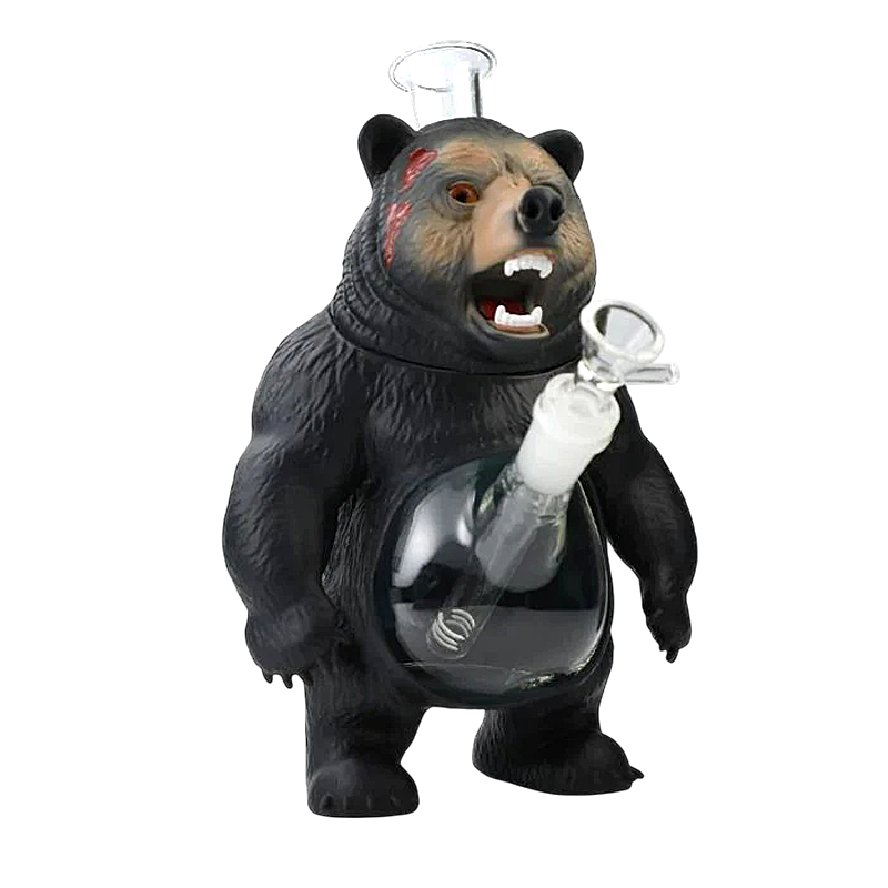 Black Bear Silicone Waterpipe (H476) | 9.1 inches product image