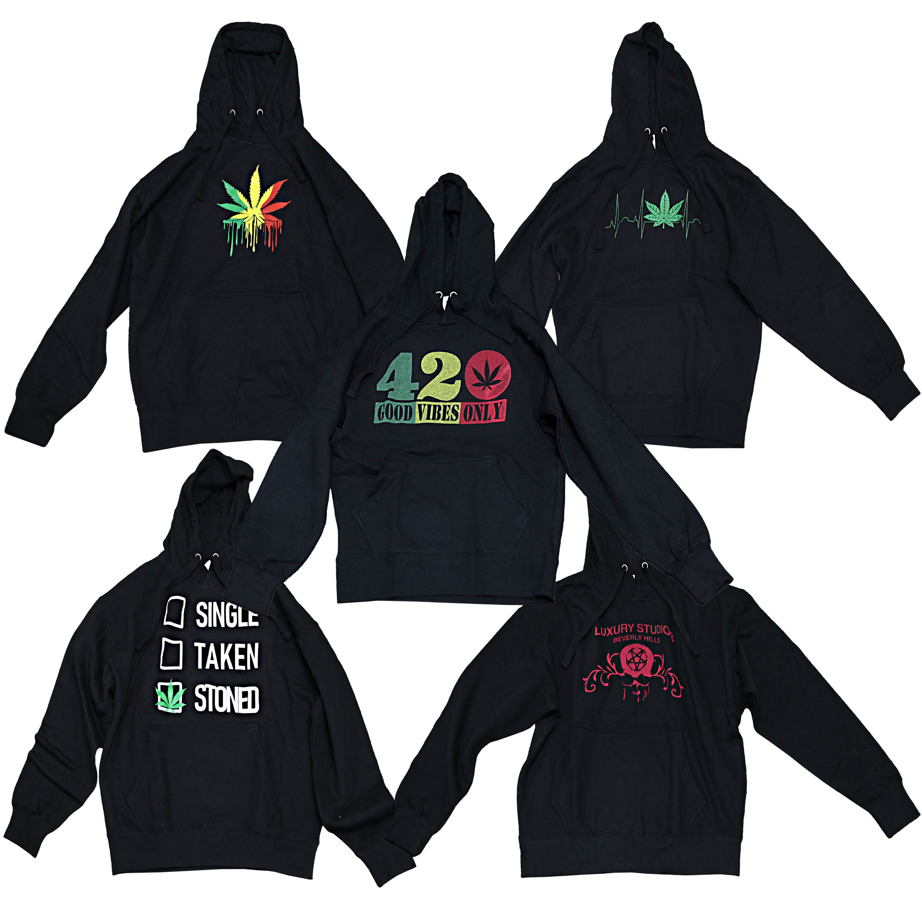 Black Color Full Sleeves Hoodies | X-Large | Assorted Designs product image