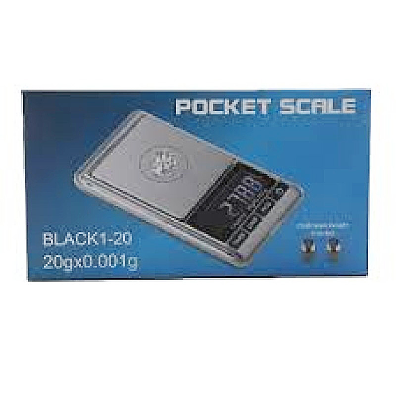 Black Pocket Scale (BLACK1-20) | 20x0.001g product image