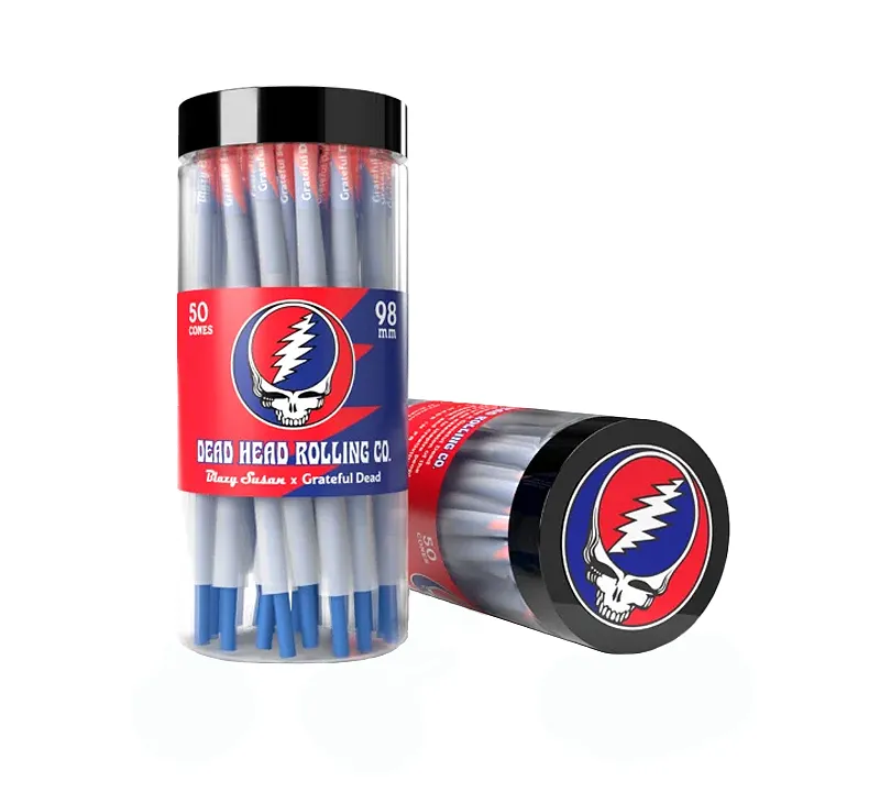 Blazy Susan Grateful X Dead Head Paper & Cones | 98mm | 50 Count Jar product image