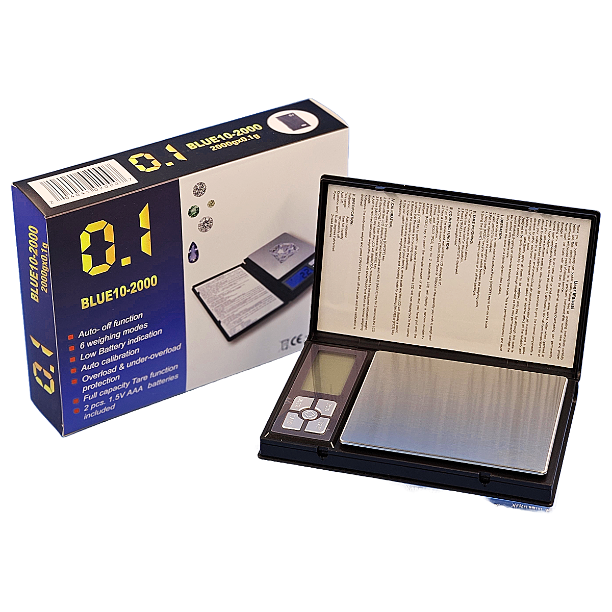 Blue Jewelry Scale (BLUE10-2000) | 2000x0.1g product image
