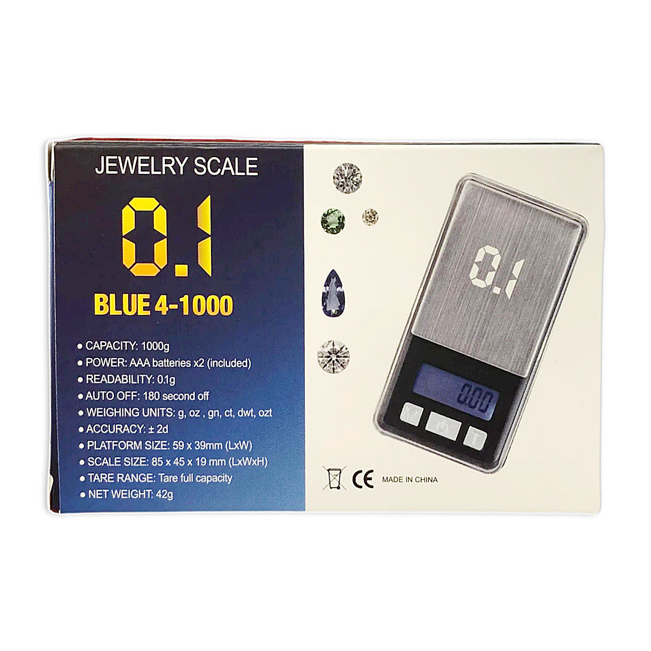 Blue Jewelry Scale (BLUE4-1000) | 1000x0.1g product image