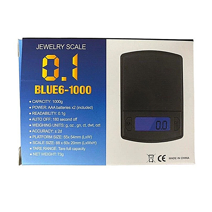 Blue Jewelry Scale (BLUE6-1000) | 1000x0.1g product image