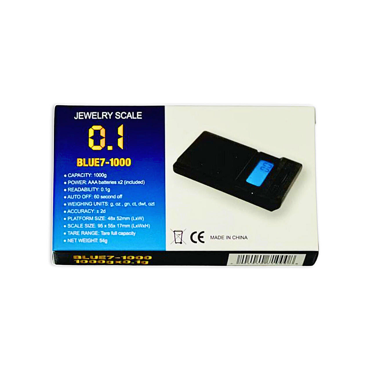 Blue Jewelry Scale (BLUE7-1000) | 1000x0.1g product image