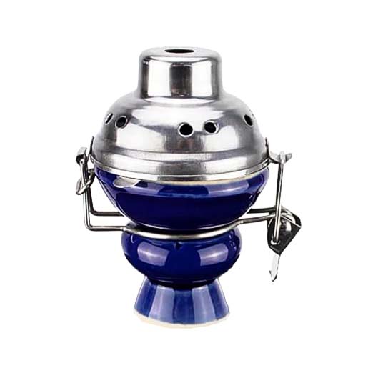 Blue Wind Cover Ceramic Base Metal Hookah Bowl (HA10B) product image