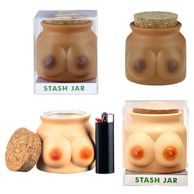 FashionCraft Durable Ceramic Boobs Stash Jar (88062/88166) | Assorted Colors product image