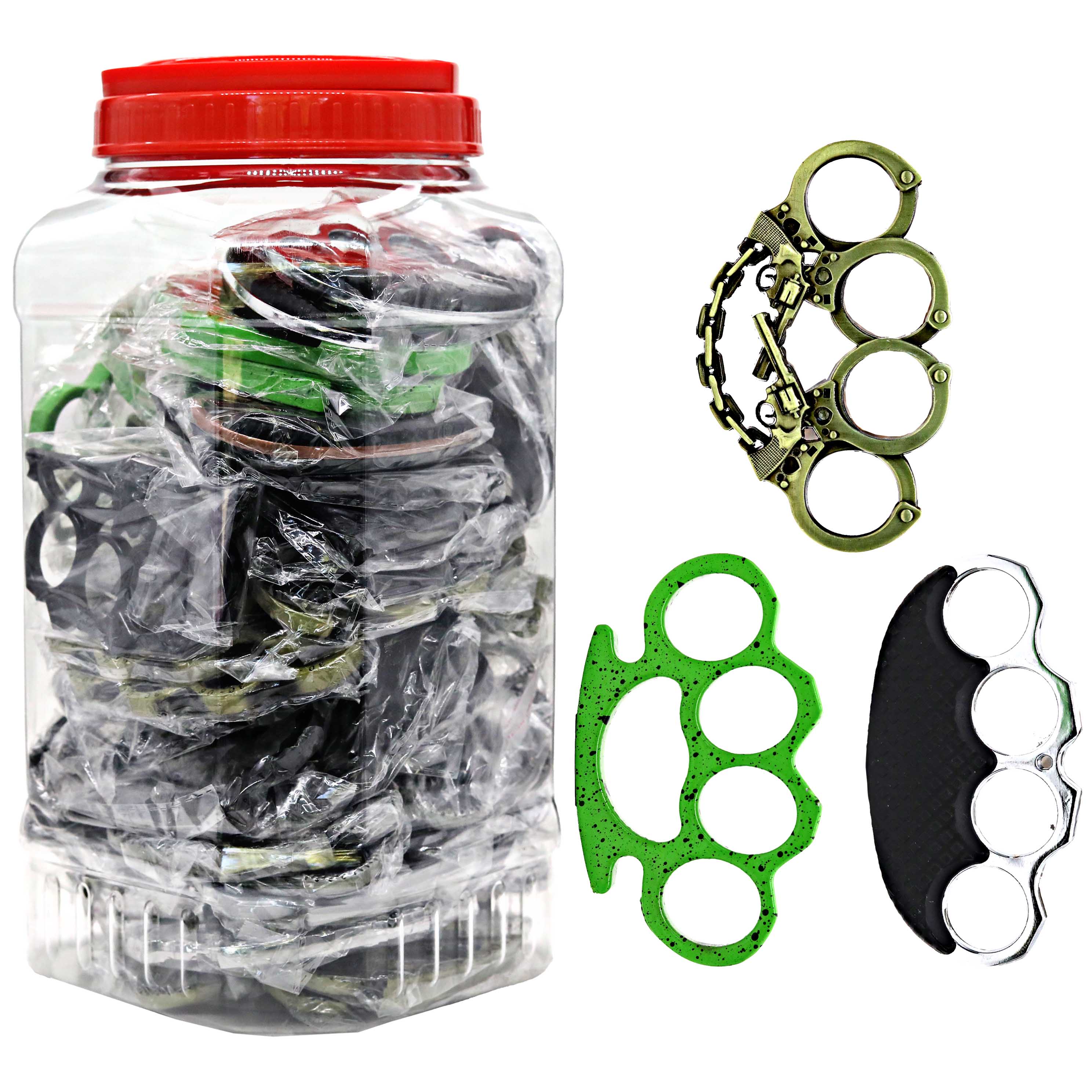 Mixed Designs Pocket Brass Knuckles (NH3292) | 70 Count Jar product image