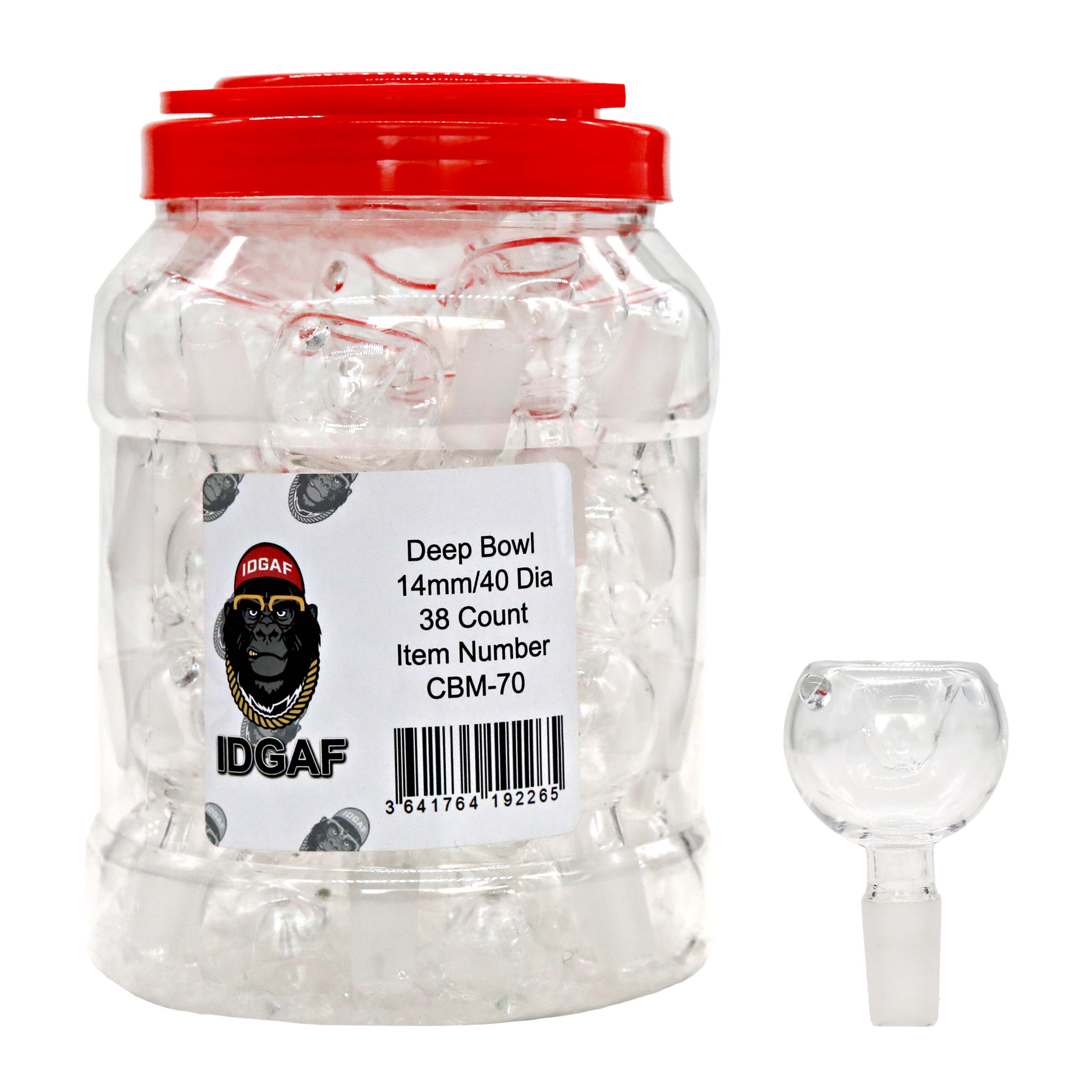 IDGAF Clear Deep Bowl (CBM-70) | Male | 14mm | 40 Count Display product image
