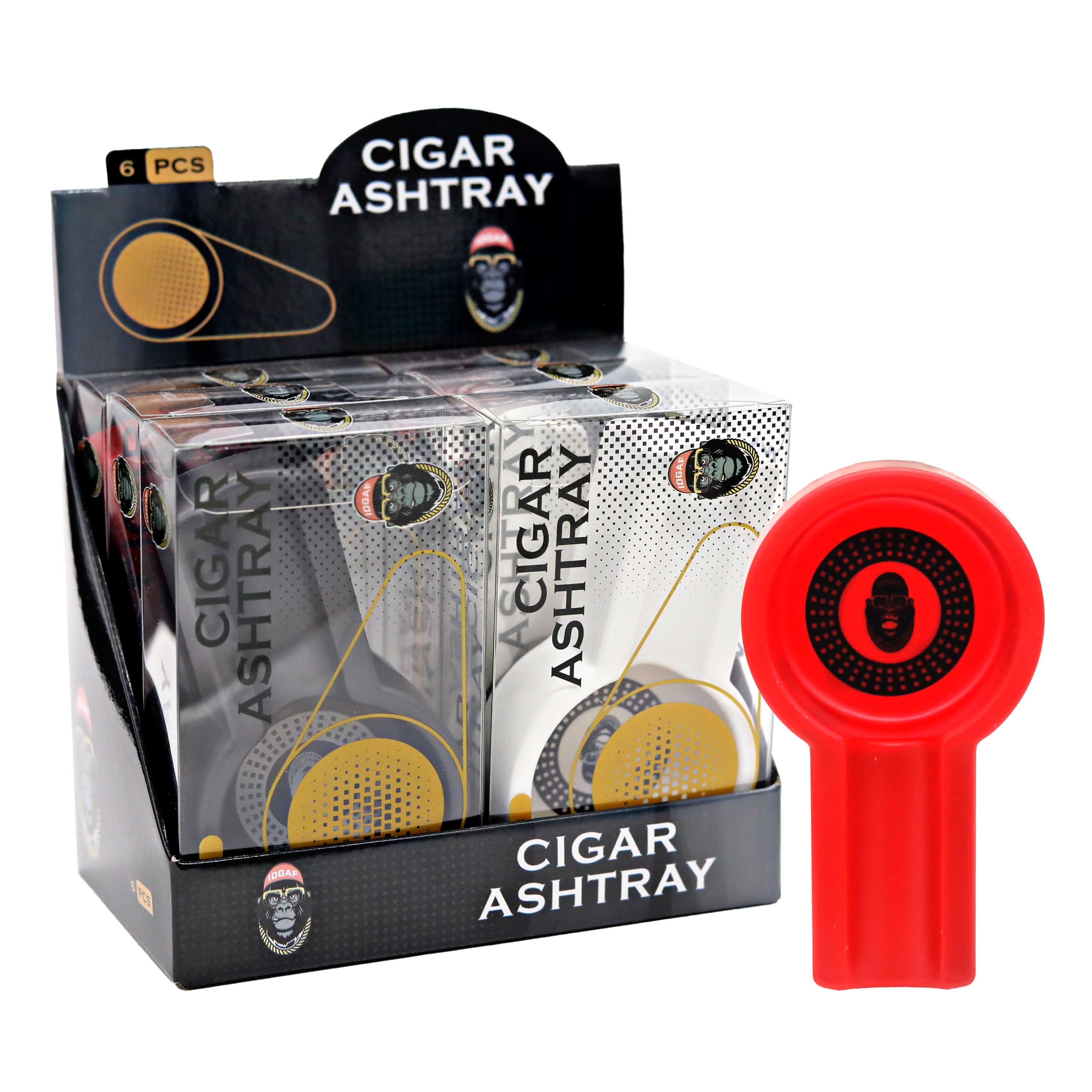 Melamine Cigar Ashtray (CGR-100/200) | 6 Count Display | Assorted Colors - image 1 of 2