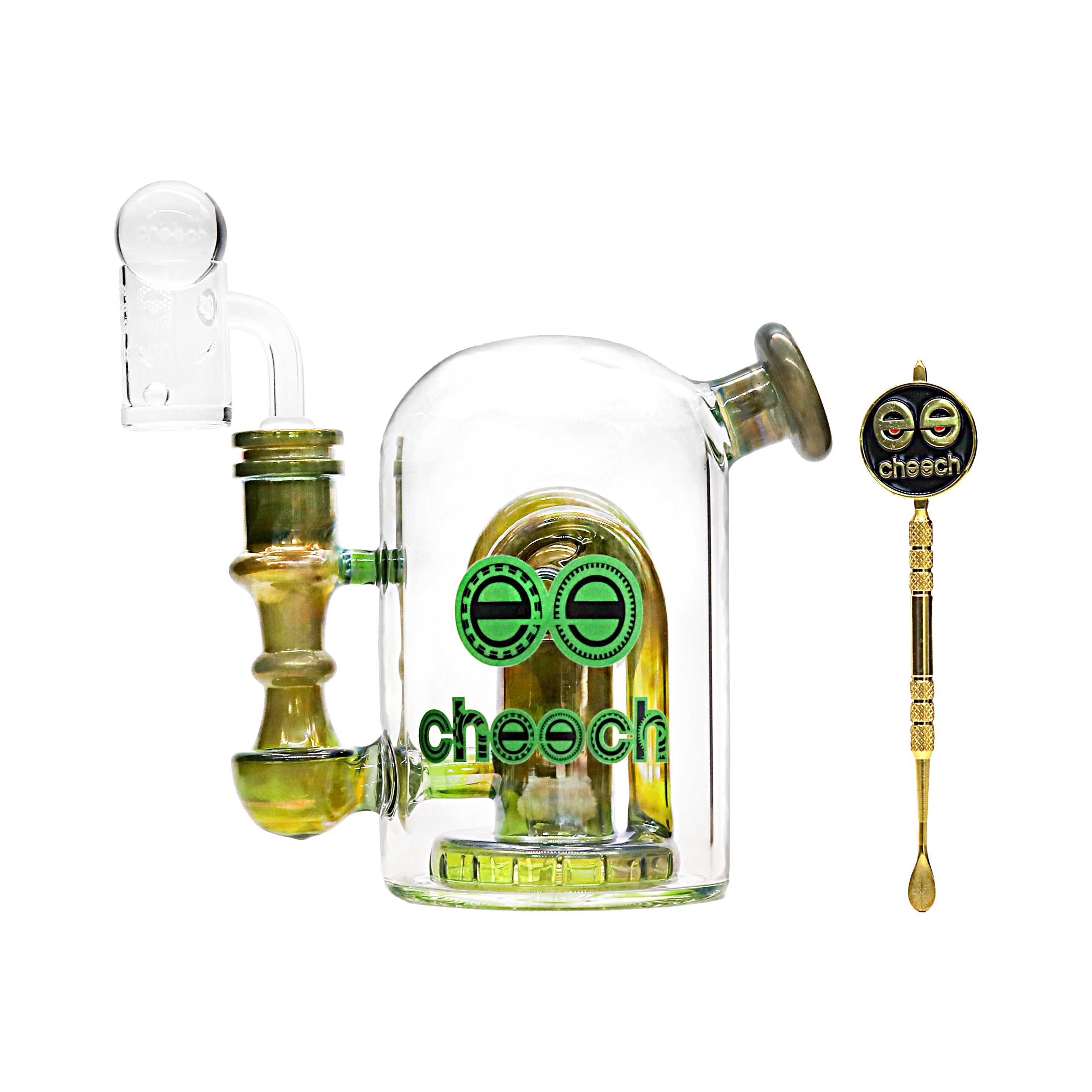 Cheech Gold Fumed Machine Perc Dome Shaped Waterpipe (CH-206) | 9 inch | Assorted Colors product image