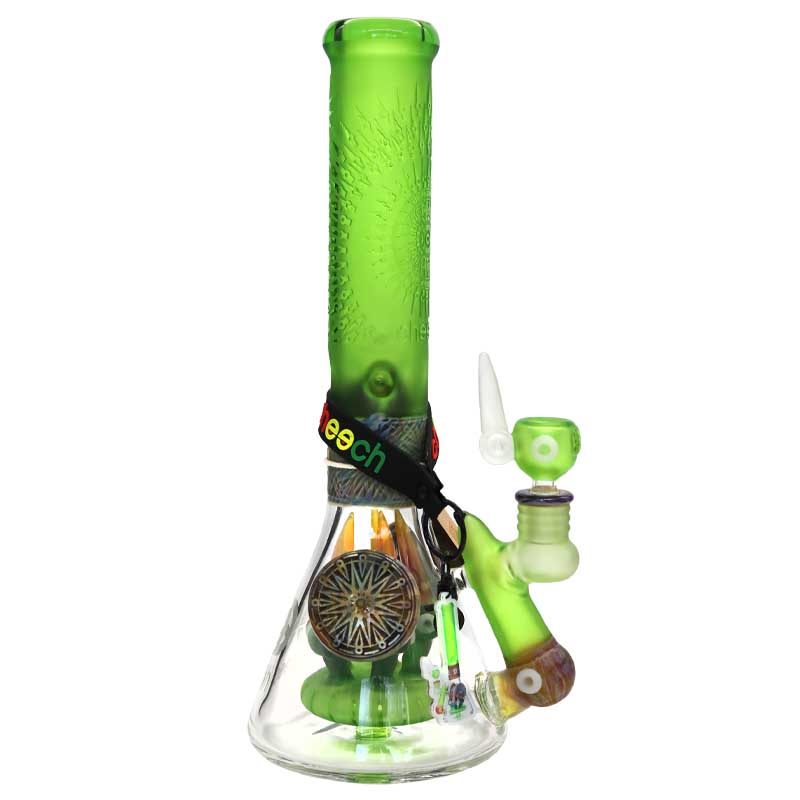 Cheech Sandblasted Design With Tentacles Perc Beaker Waterpipe (CH-277/276) | 14 inch product image