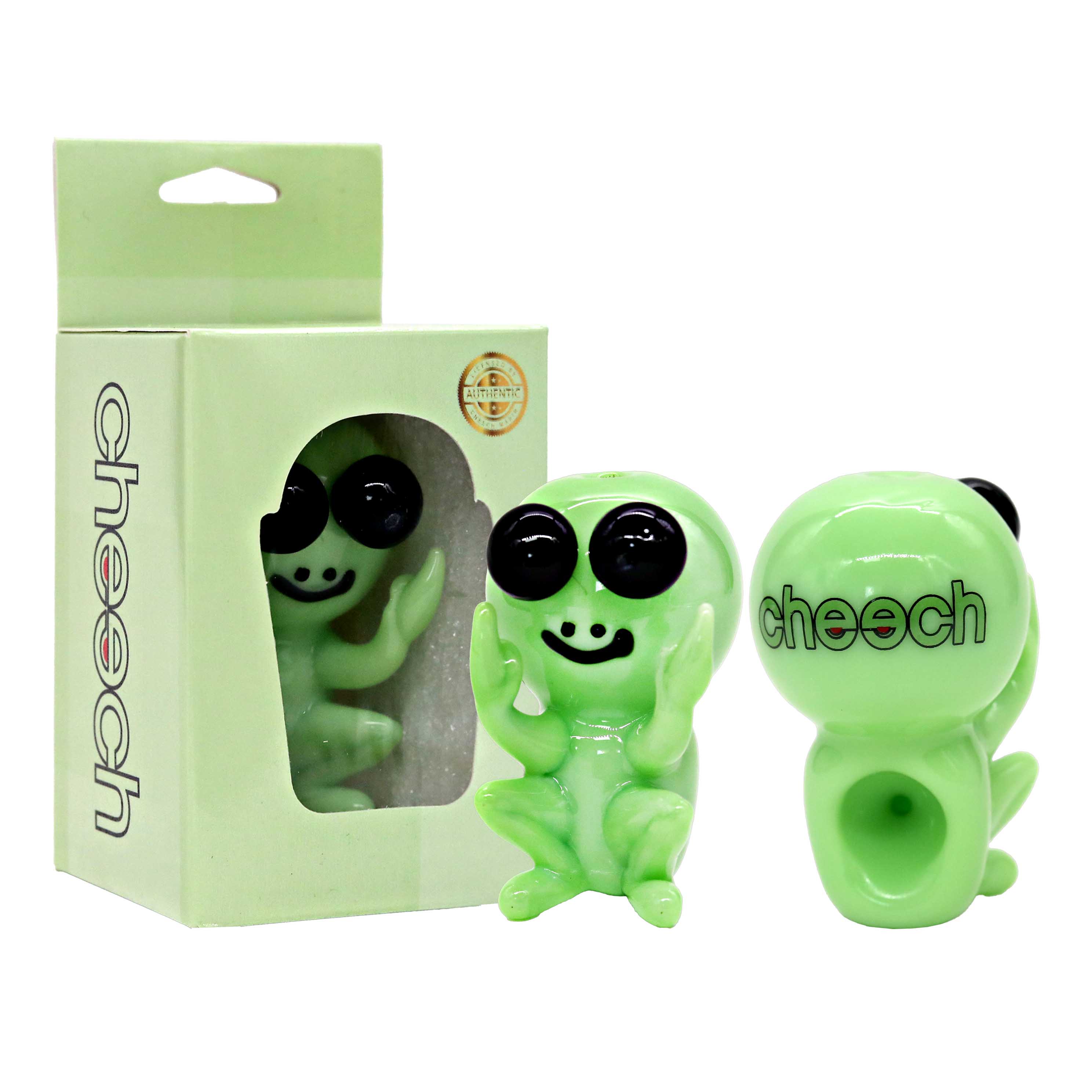 Cheech Slyme Color Alien With Middle Finger Handpipe (CH-PIPE-166) | 4 inch product image