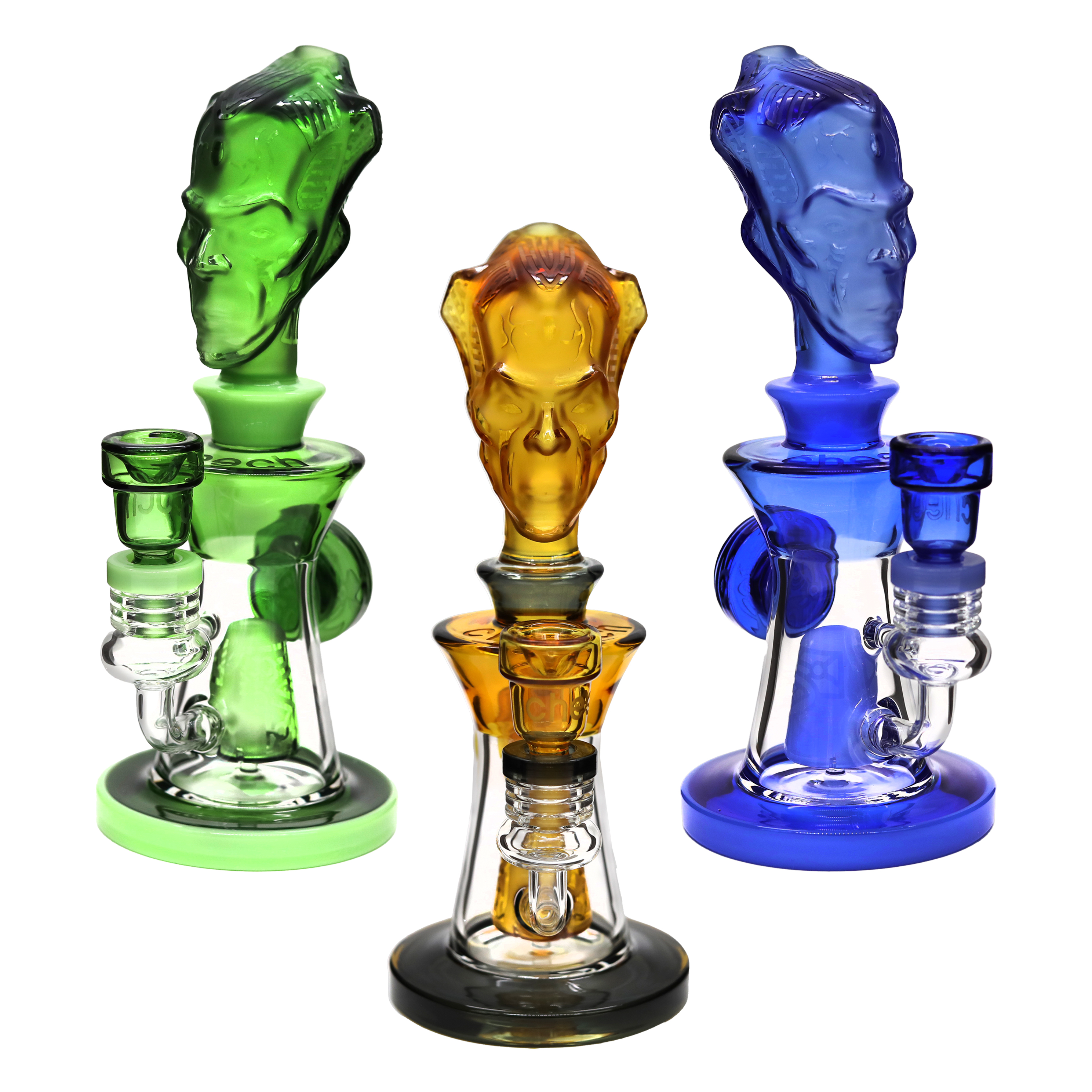 Cheech Matt Finish Alien Head Beaker Waterpipe (CH-240) | 10 inch product image