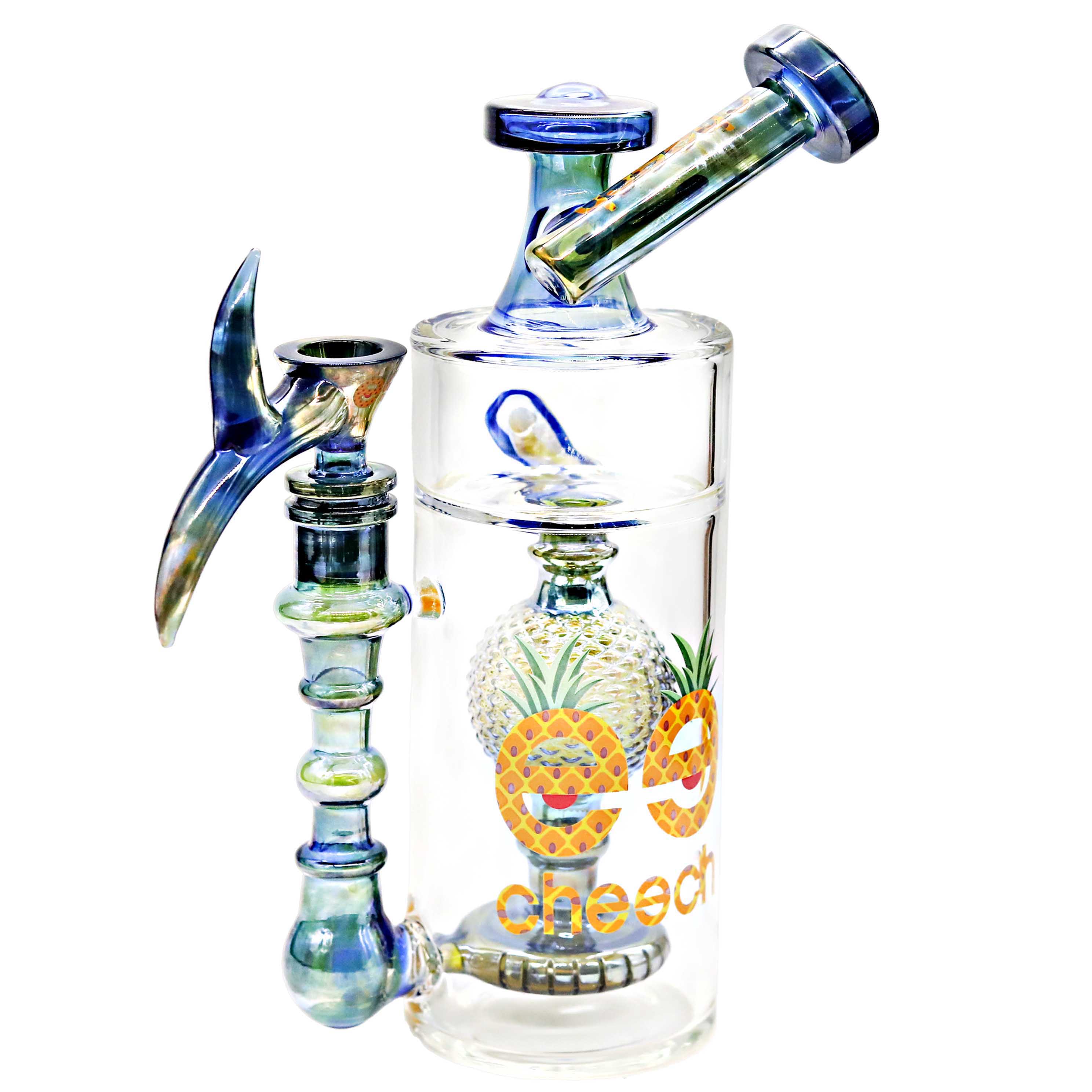 Cheech Gold Fumed Pineapple Perc Cylindrical Waterpipe (CHE-255) | 10 inch | Assorted Colors - image 2 of 2